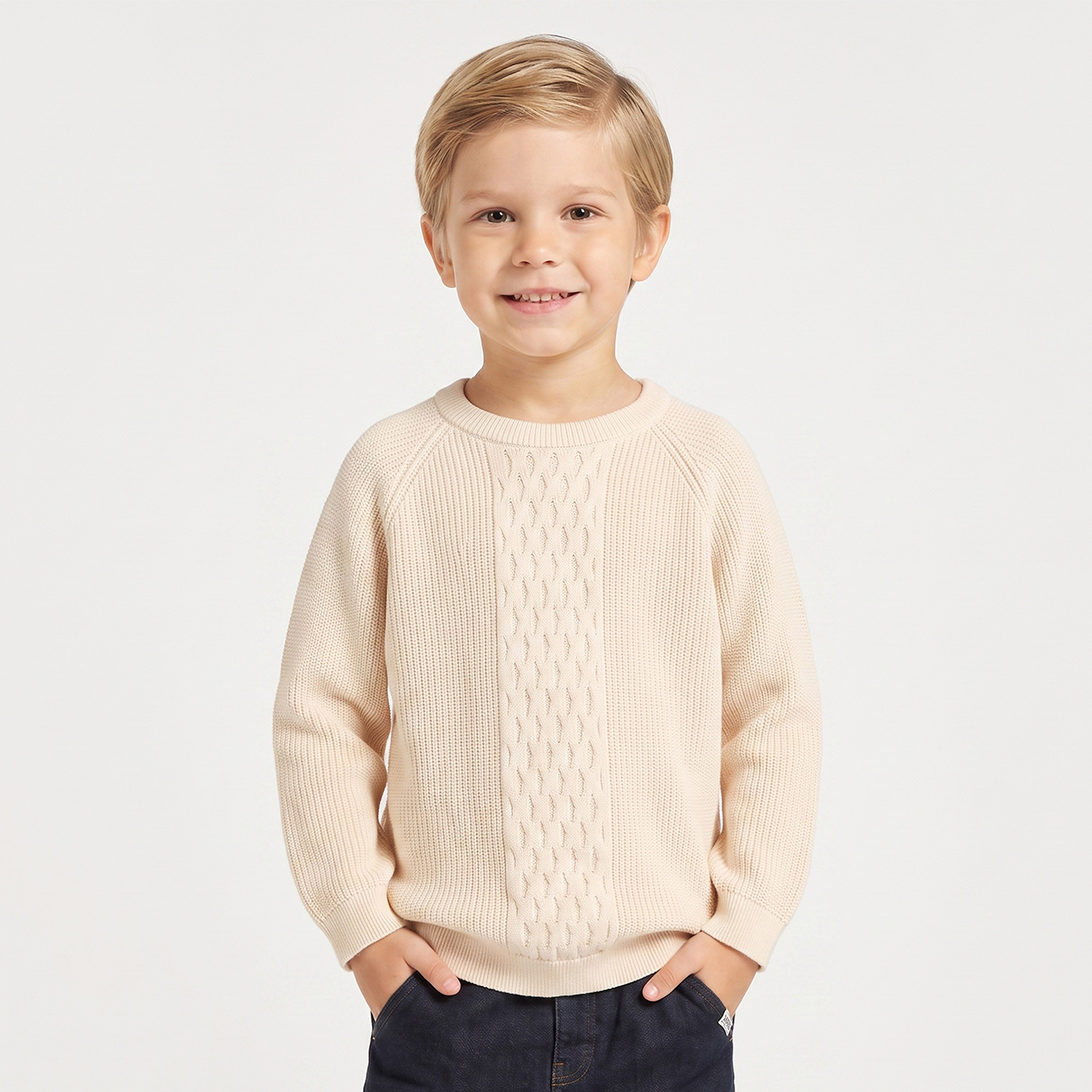 كنزة بياقة ضيقة وتصميم ضفائر من جونيورز-baby-boys-clothing-winterwear-jumpersandcardigans-image-1