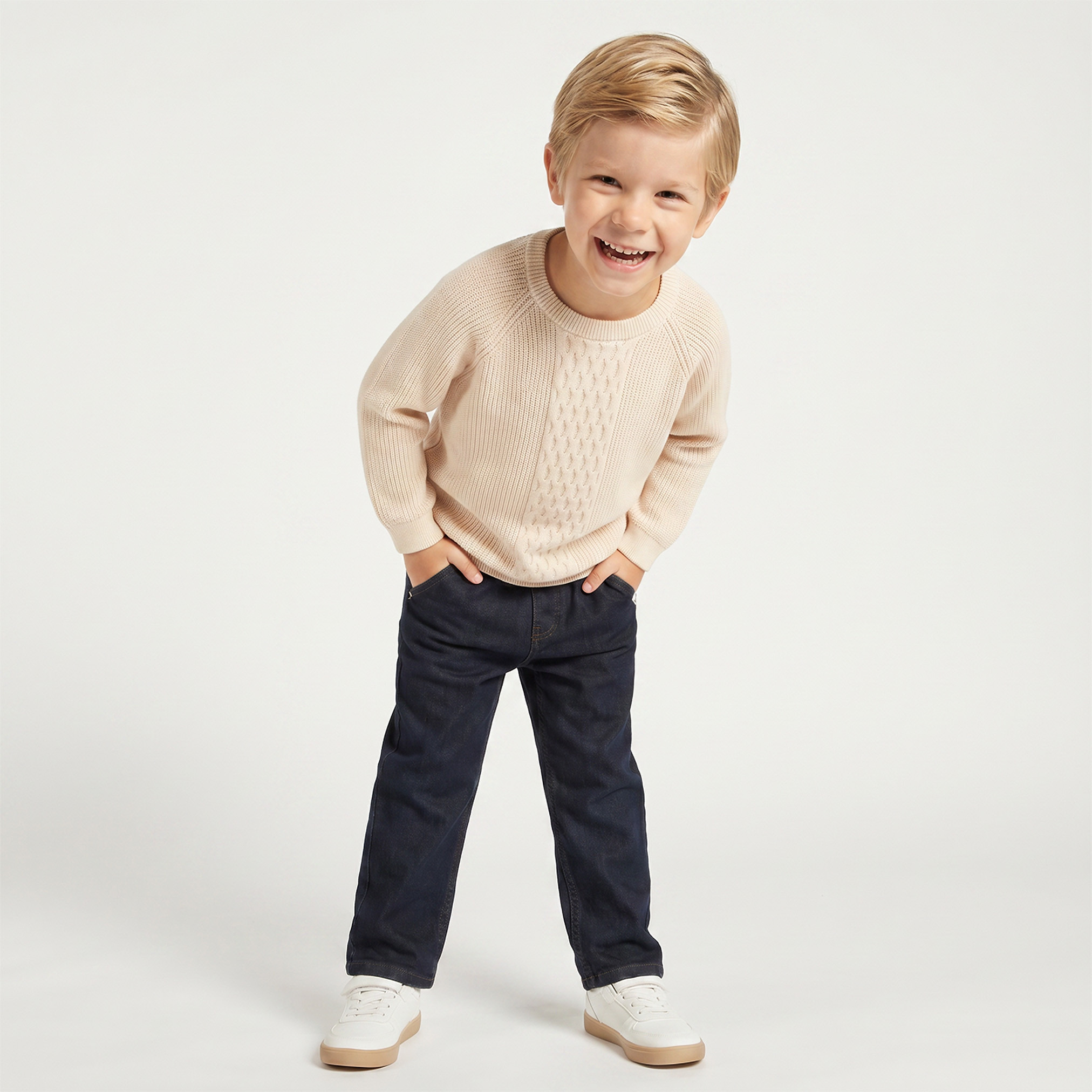 كنزة بياقة ضيقة وتصميم ضفائر من جونيورز-baby-boys-clothing-winterwear-jumpersandcardigans-image-2