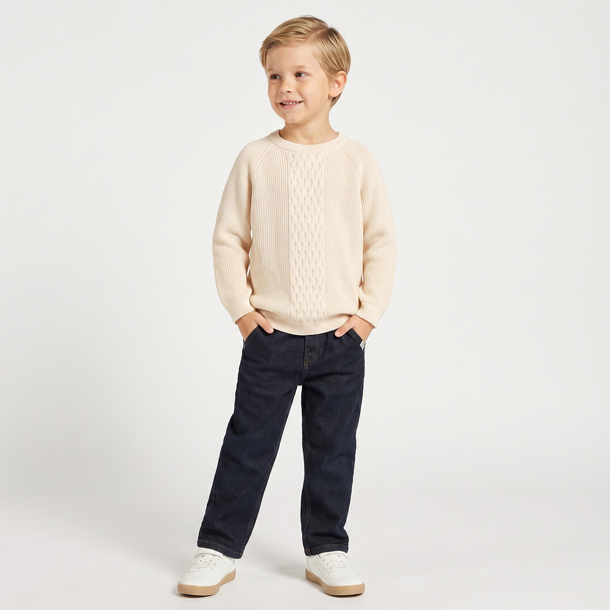 كنزة بياقة ضيقة وتصميم ضفائر من جونيورز-baby-boys-clothing-winterwear-jumpersandcardigans-image-5