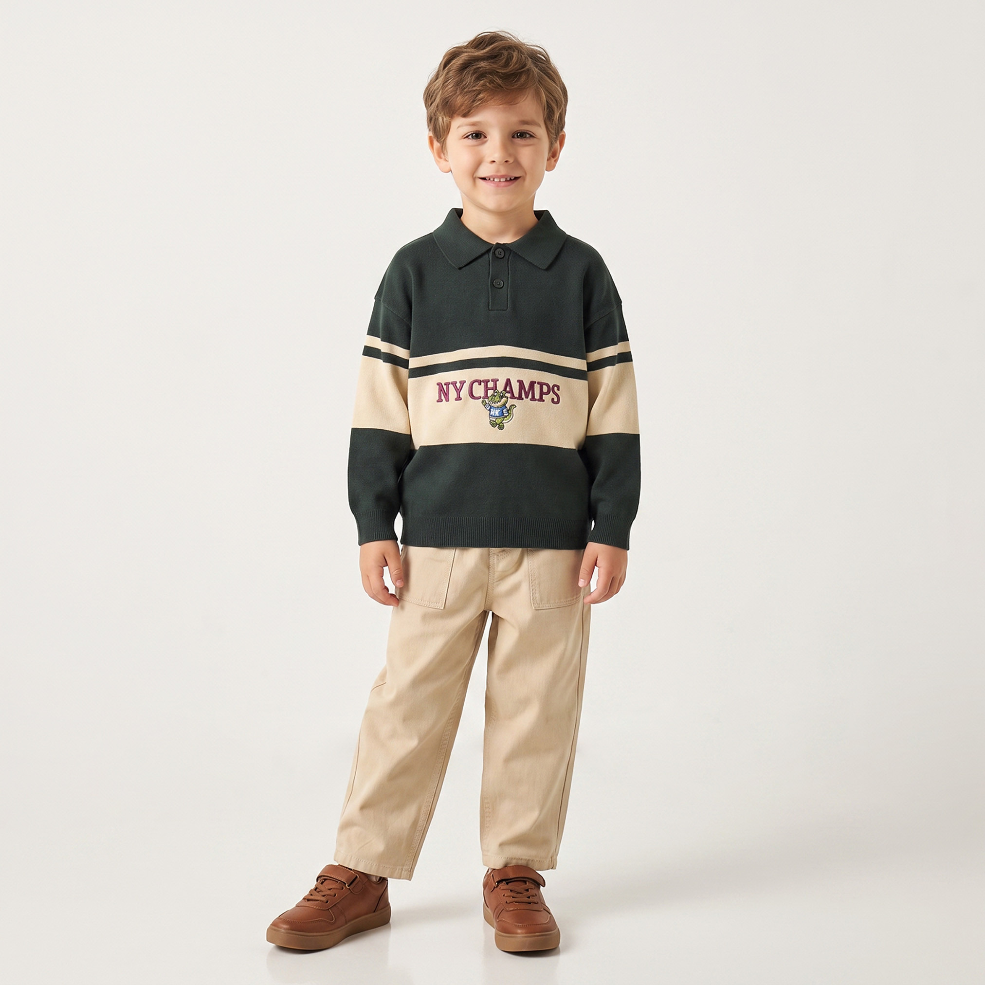 كنزة مطرزة بأكمام طويلة من جونيورز-baby-boys-clothing-winterwear-jumpersandcardigans-image-2