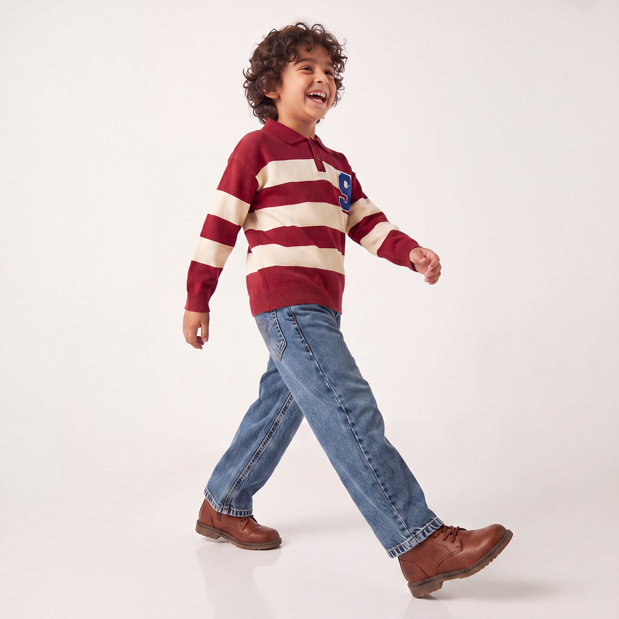 كنزة مخططة بأكمام طويلة من جونيورز-baby-boys-clothing-winterwear-jumpersandcardigans-image-2