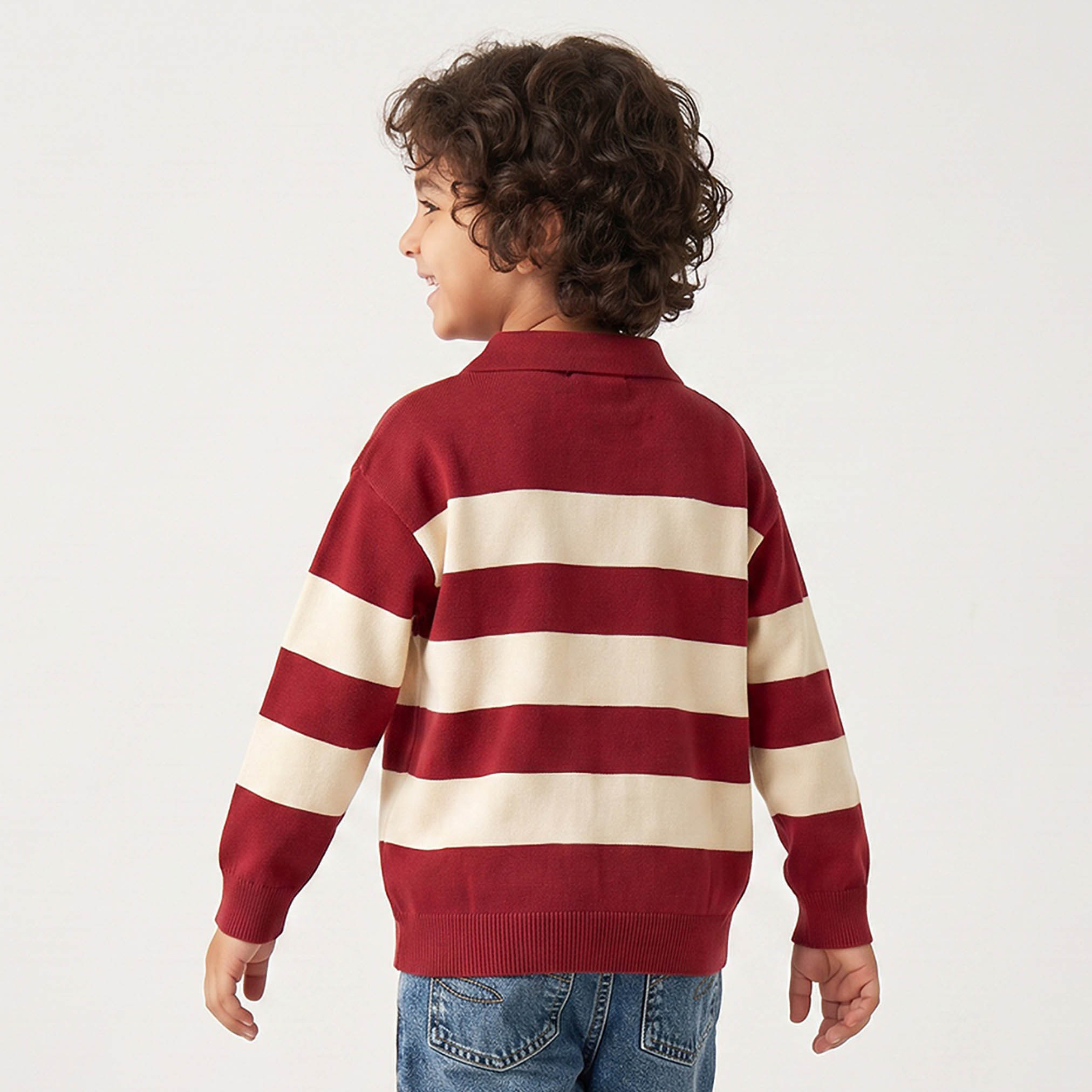 كنزة مخططة بأكمام طويلة من جونيورز-baby-boys-clothing-winterwear-jumpersandcardigans-image-3