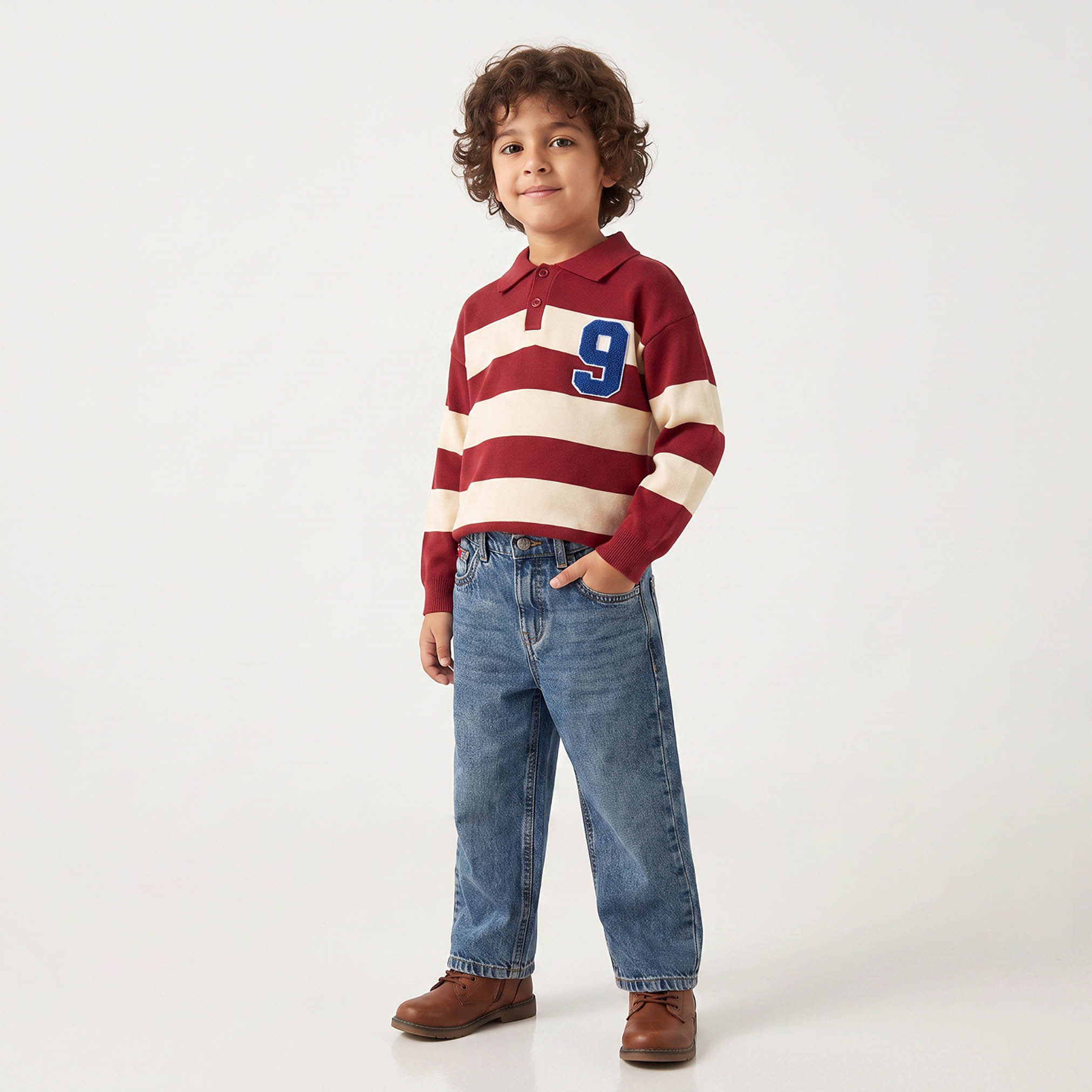 كنزة مخططة بأكمام طويلة من جونيورز-baby-boys-clothing-winterwear-jumpersandcardigans-image-4