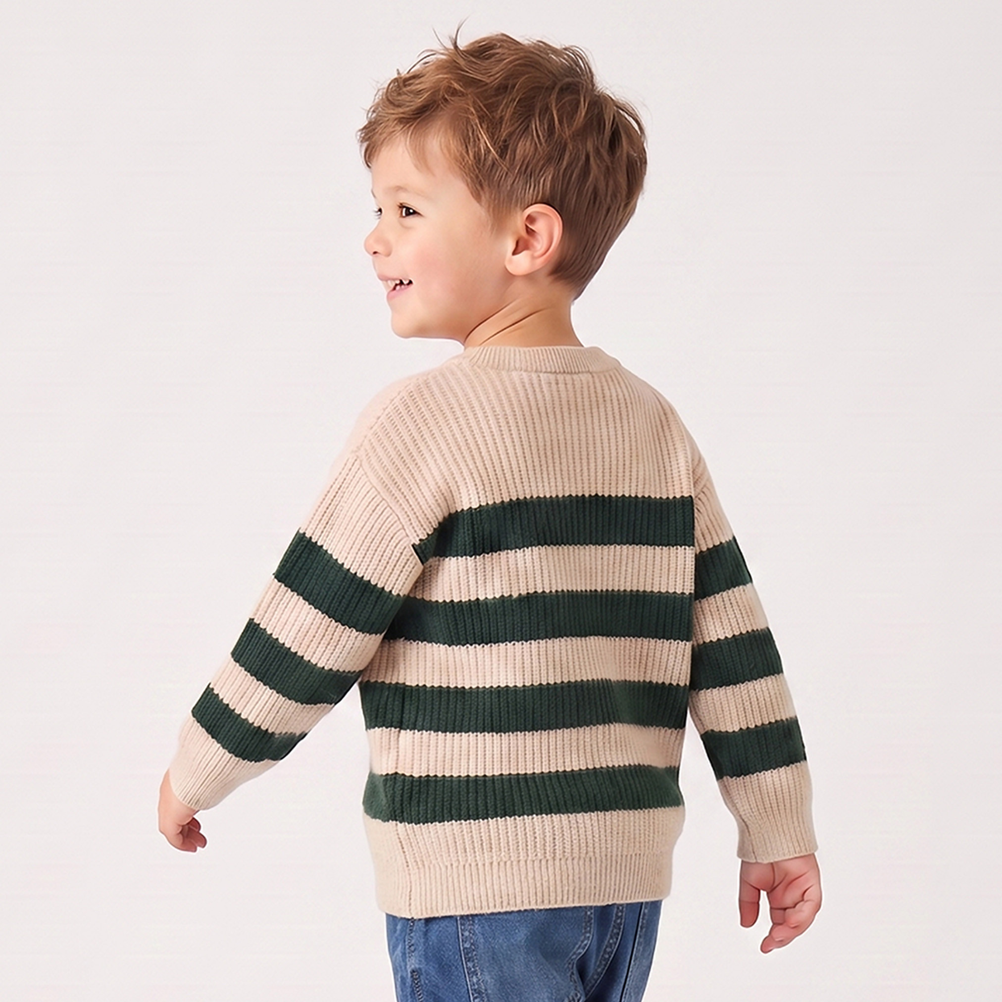 Juniors Striped Sweater with Long Sleeves-baby-boys-clothing-winterwear-jumpersandcardigans-image-2