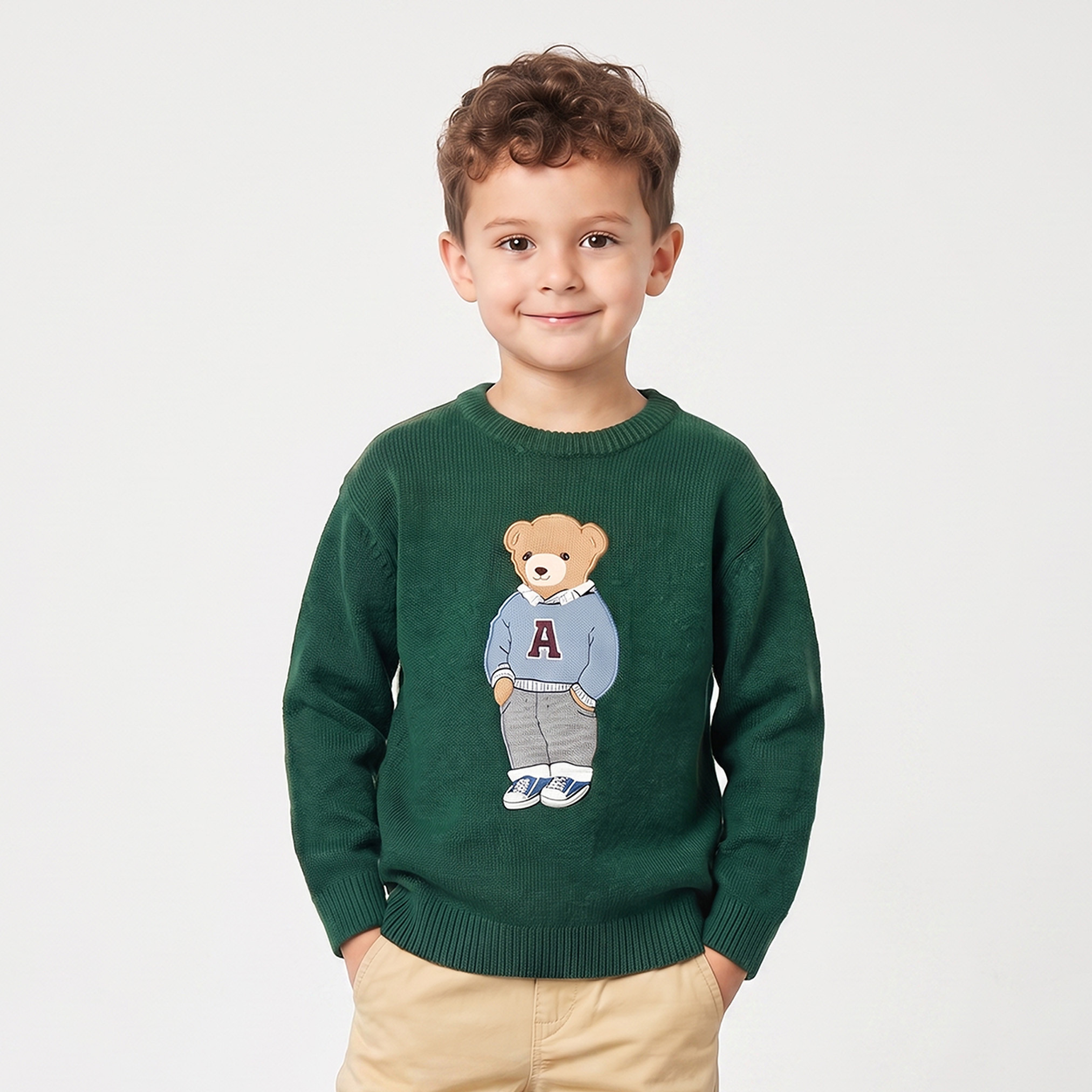 سويتر بأكمام طويلة مع تطريز دب من جونيورز-baby-boys-clothing-winterwear-jumpersandcardigans-image-1