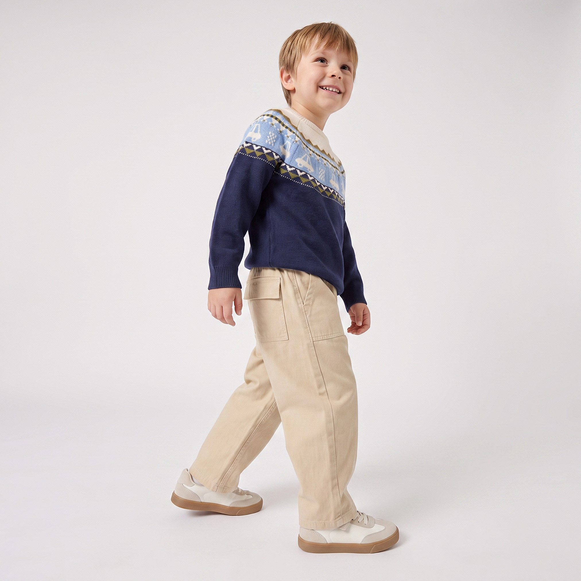 Juniors Car Print Sweater with Long Sleeves-baby-boys-clothing-winterwear-jumpersandcardigans-image-5