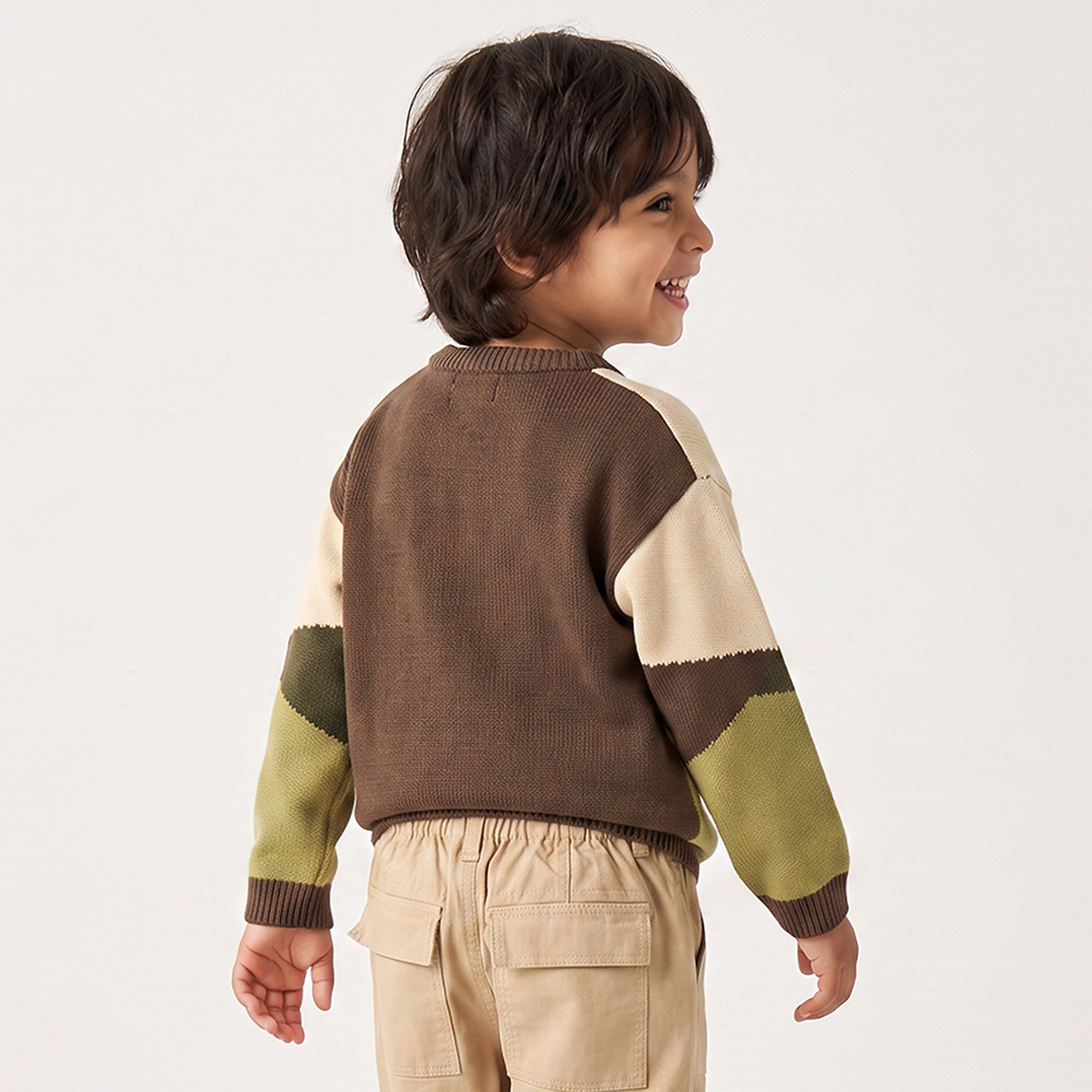 Juniors Textured Sweater with Long Sleeves-baby-boys-clothing-winterwear-jumpersandcardigans-image-3