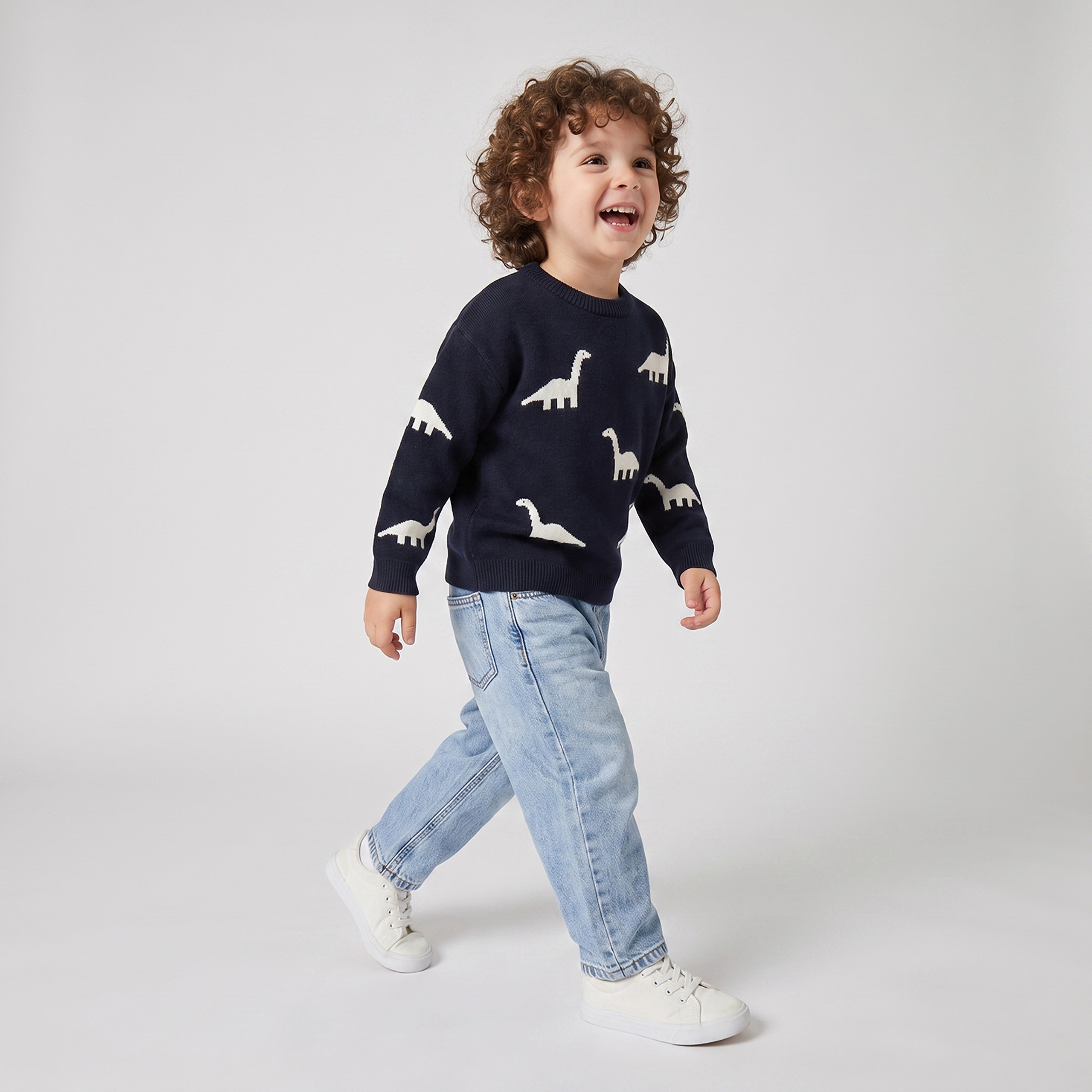 سويت شيرت بأكمام طويلة بطبعة ديناصورات من جونيورز-baby-boys-clothing-winterwear-jumpersandcardigans-image-5