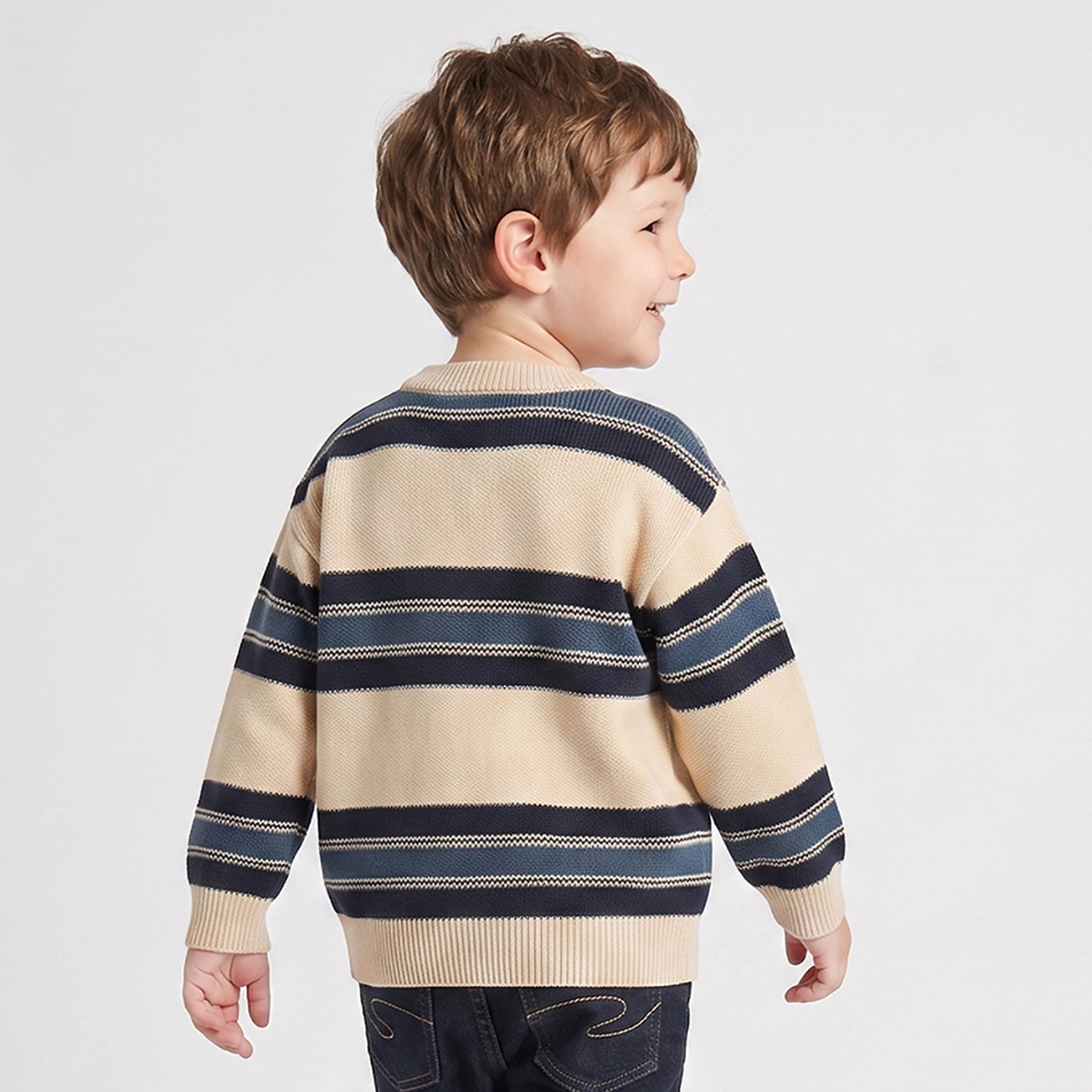 كارديجان مخطط بأكمام طويلة من جونيورز-baby-boys-clothing-winterwear-jumpersandcardigans-image-3