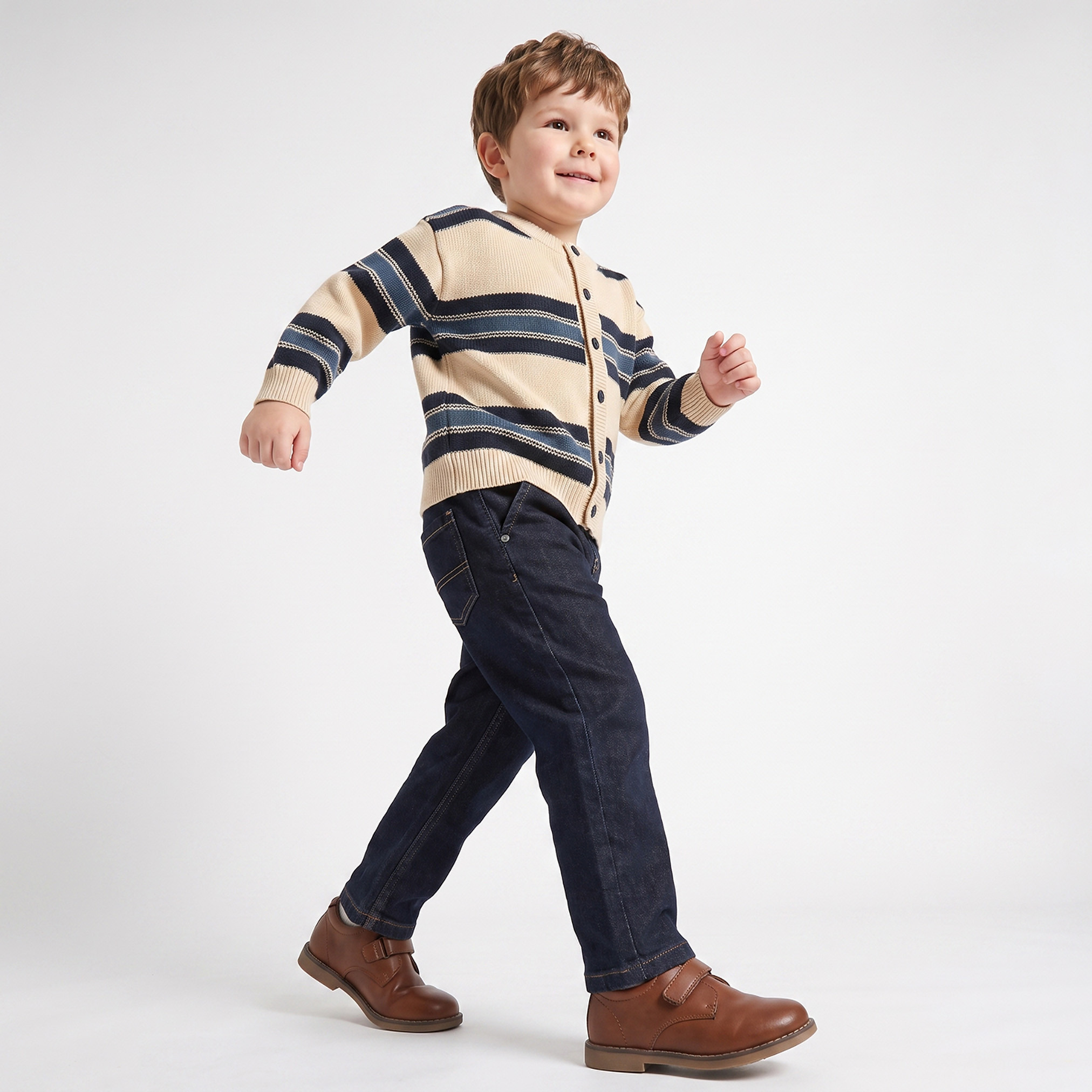 كارديجان مخطط بأكمام طويلة من جونيورز-baby-boys-clothing-winterwear-jumpersandcardigans-image-5