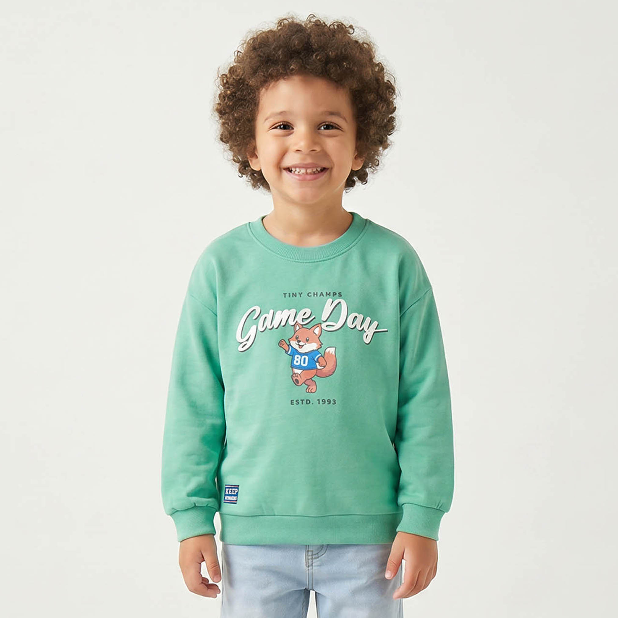 سويت شيرت بطبعات ثعلب وأكمام طويلة من جونيورز-baby-boys-clothing-winterwear-sweatshirts-image-1