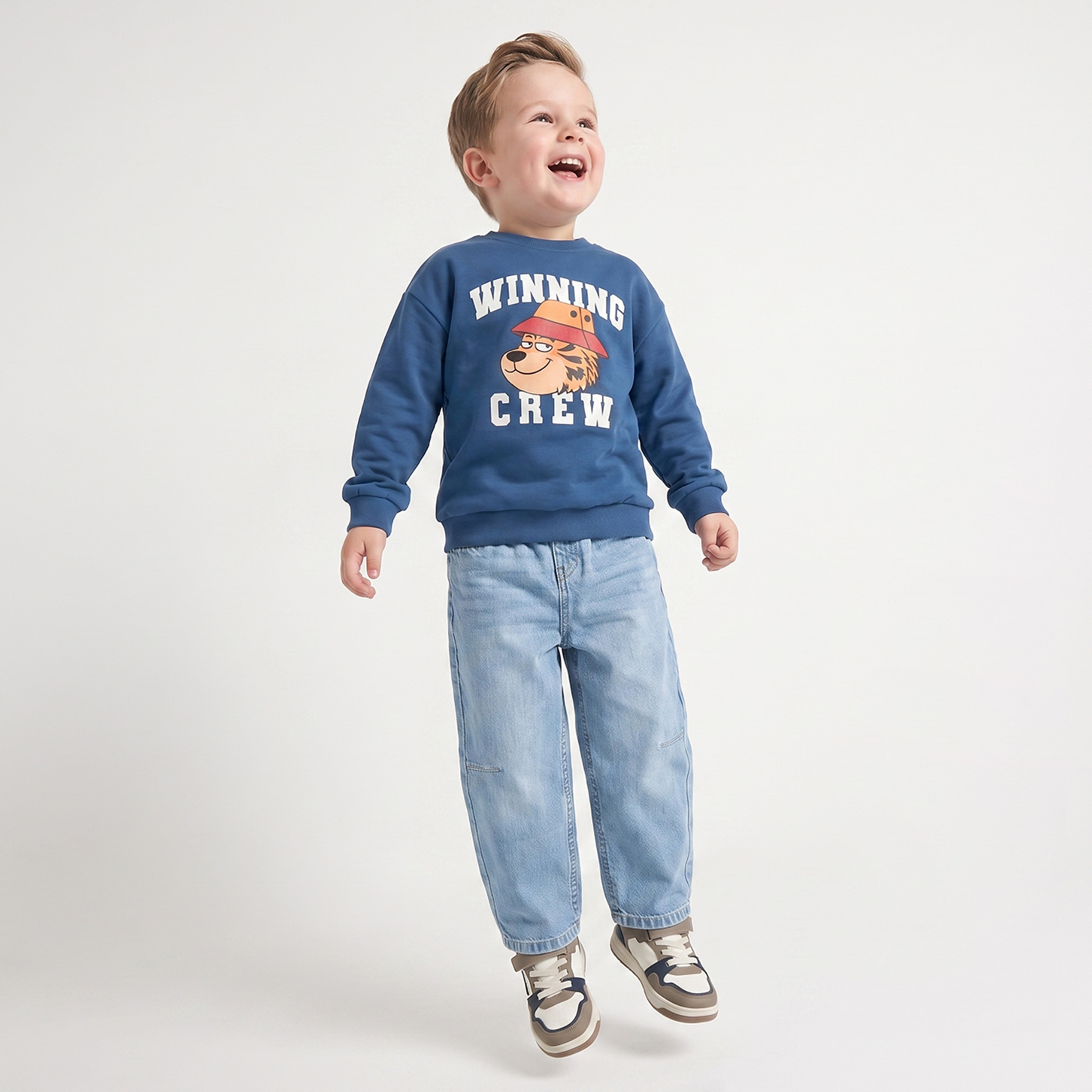 Juniors Graphic Print Sweatshirt with Long Sleeves-boys-clothing-sweatshirts-image-2