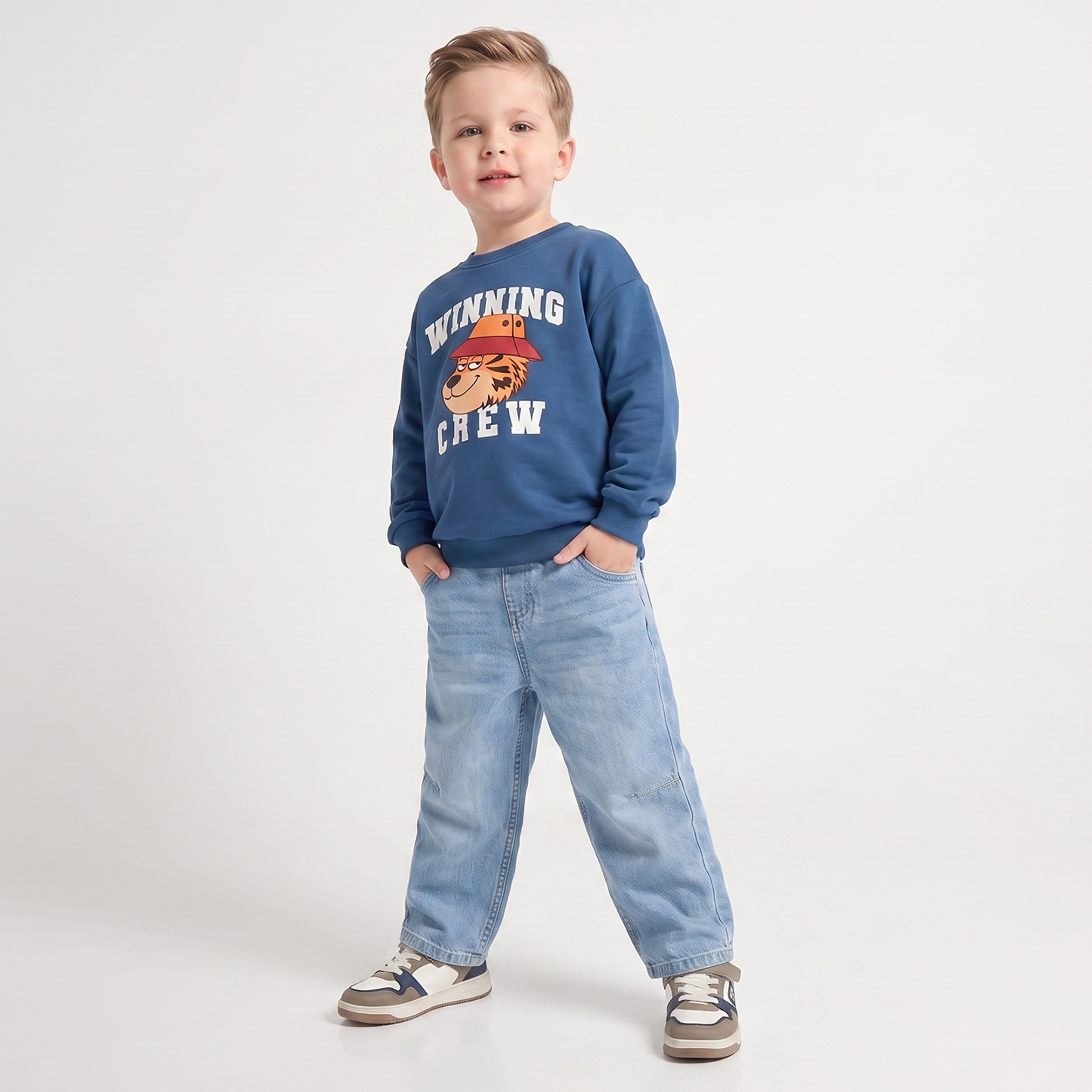 Juniors Graphic Print Sweatshirt with Long Sleeves-boys-clothing-sweatshirts-image-5