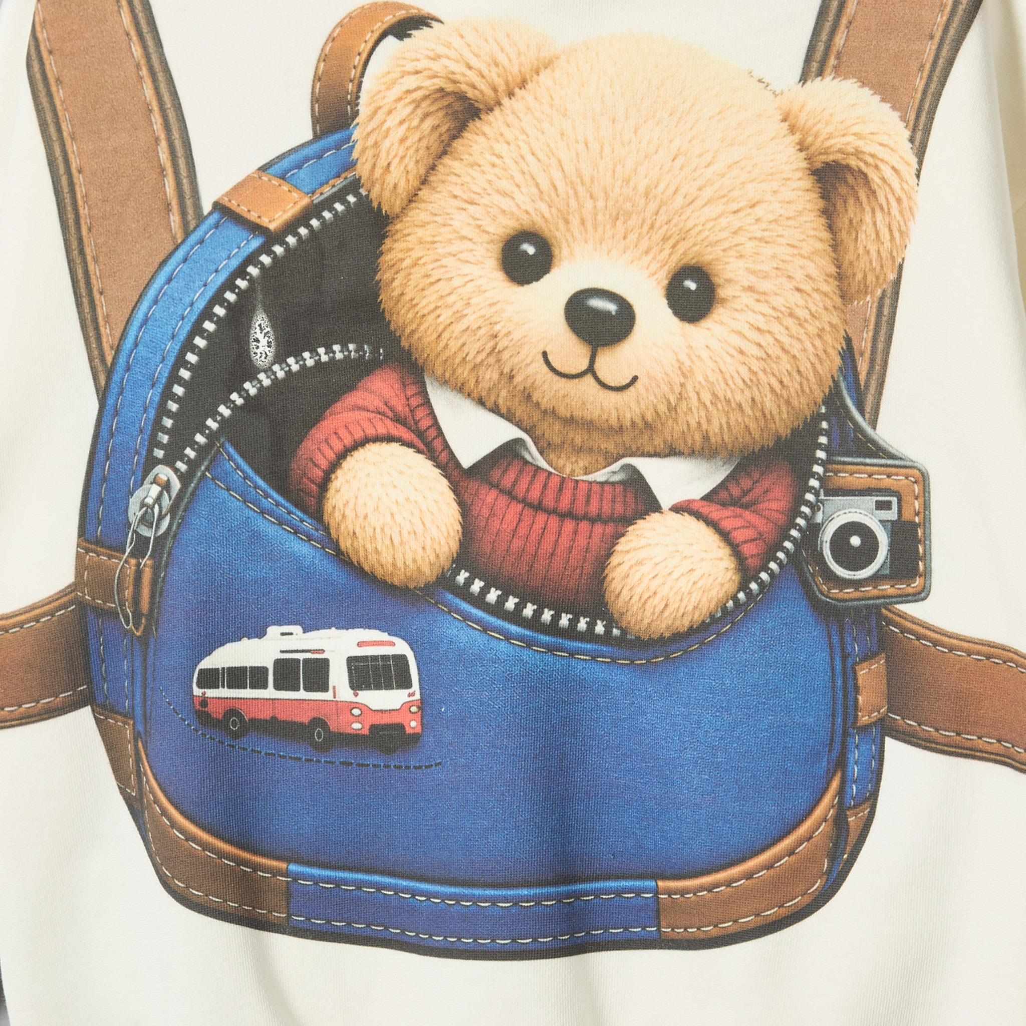 Juniors Bear Print Hoodie with Long Sleeves-baby-boys-clothing-winterwear-sweatshirts-image-4