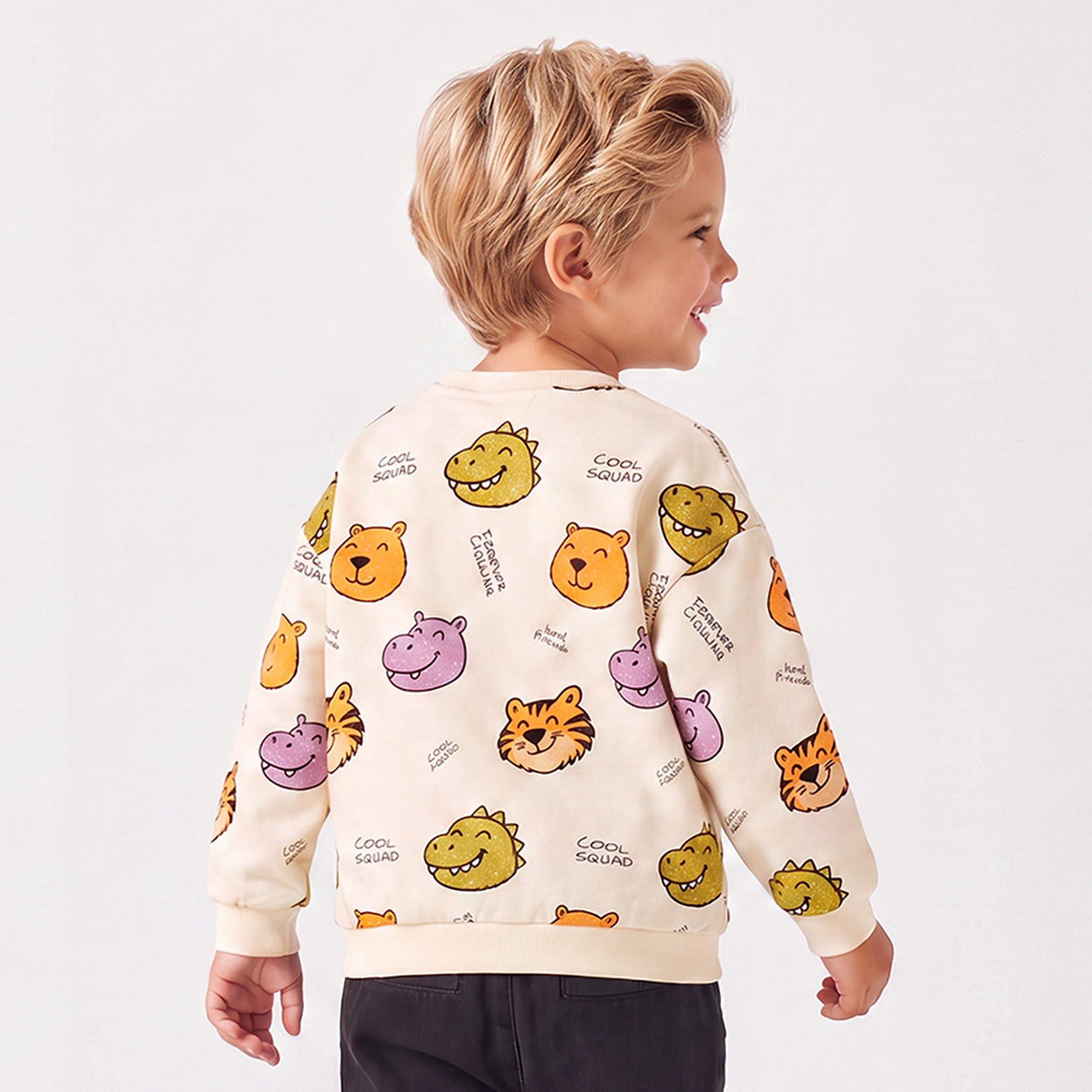 Juniors Safari Print Sweatshirt with Long Sleeves-baby-boys-clothing-sweatshirts-image-3