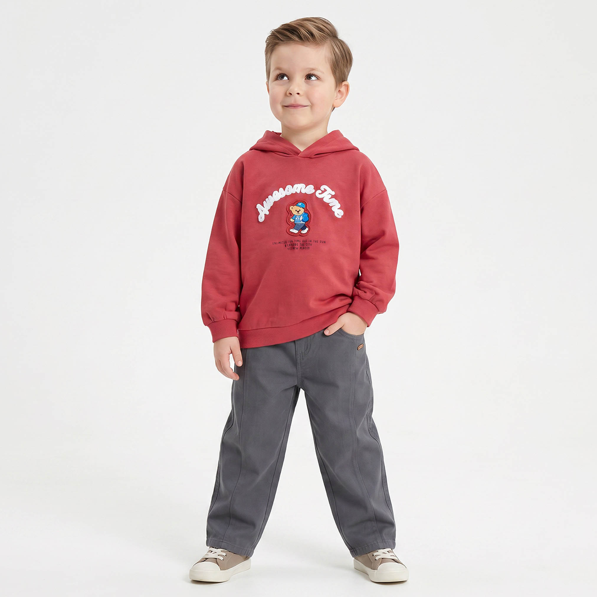 هودي بتطريز دب وأكمام طويلة من جونيورز-baby-boys-clothing-winterwear-sweatshirts-image-2