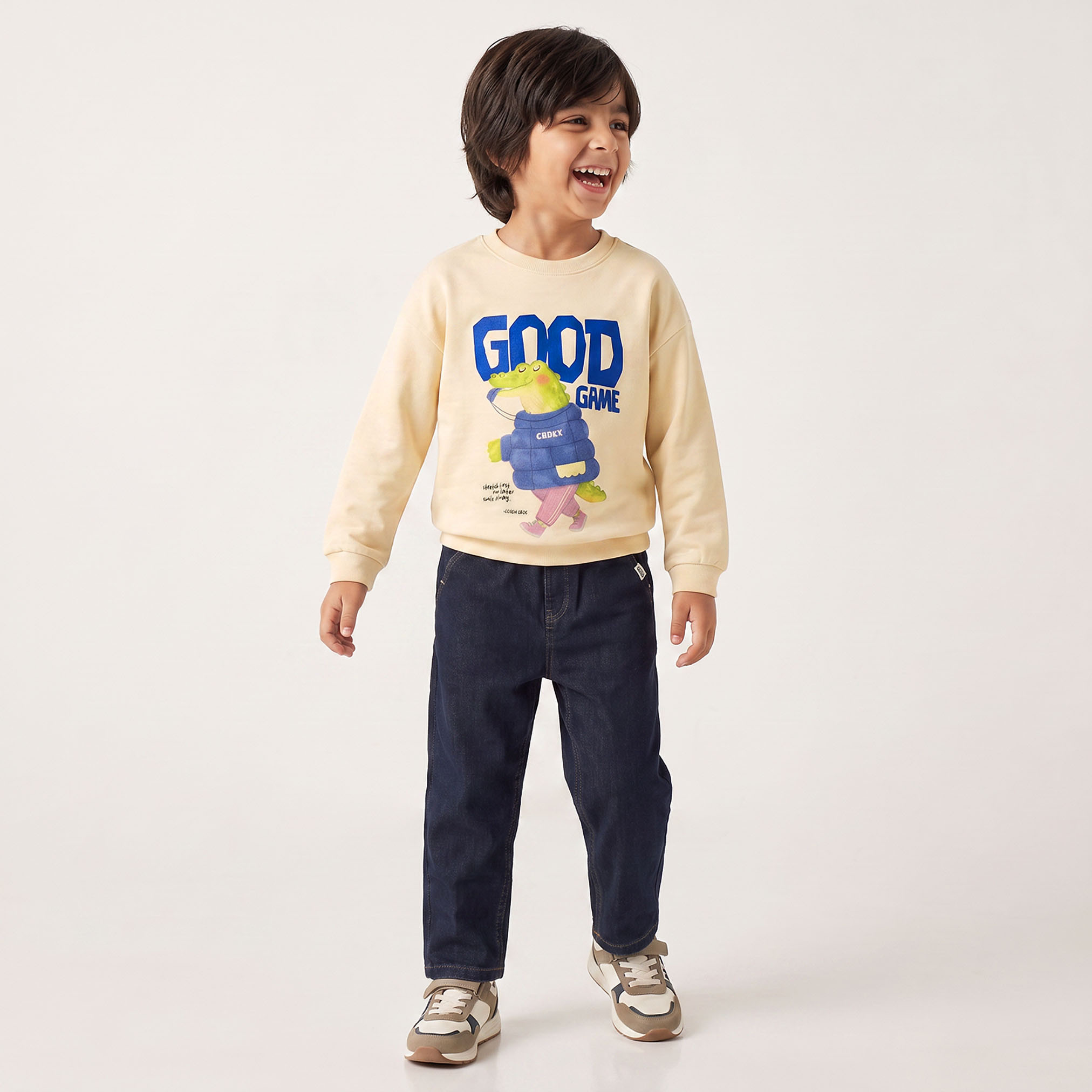 Juniors Graphic Print Sweatshirt with Ribbed Trim-baby-boys-clothing-sweatshirts-image-3