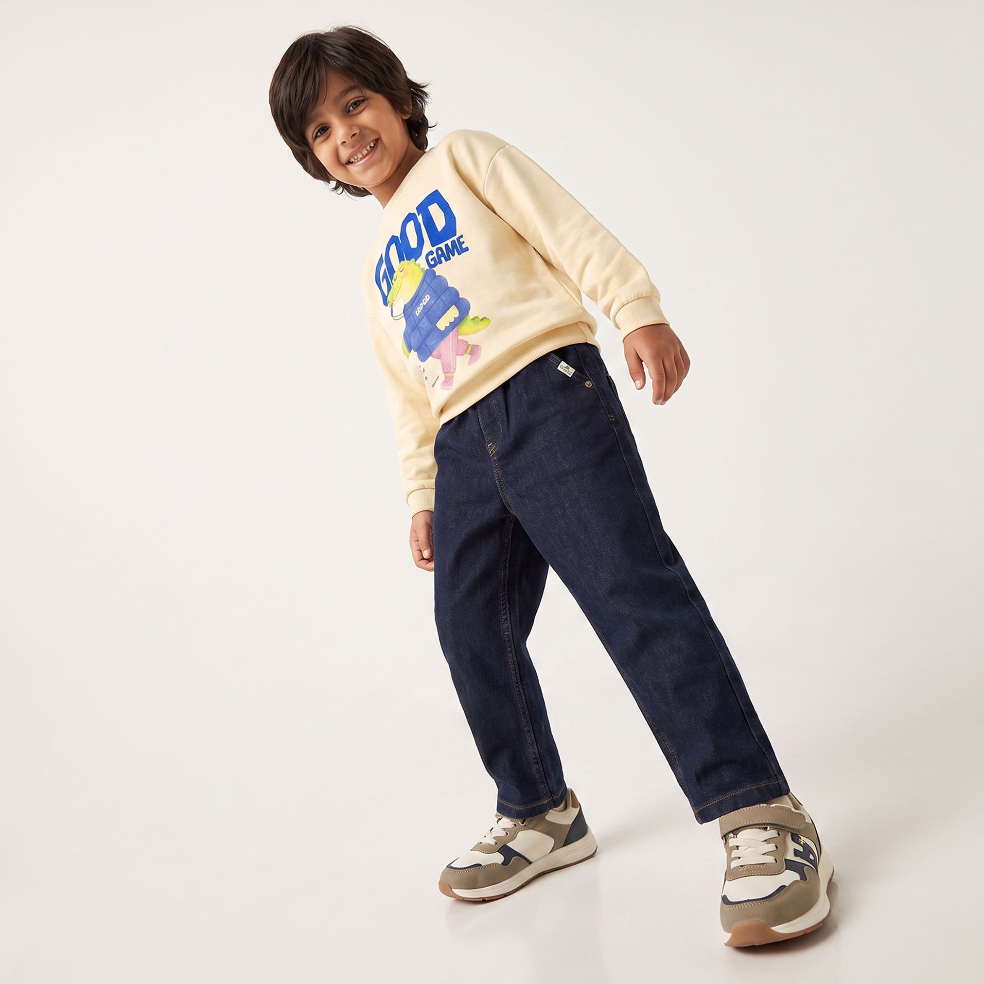 Juniors Graphic Print Sweatshirt with Ribbed Trim-baby-boys-clothing-sweatshirts-image-5