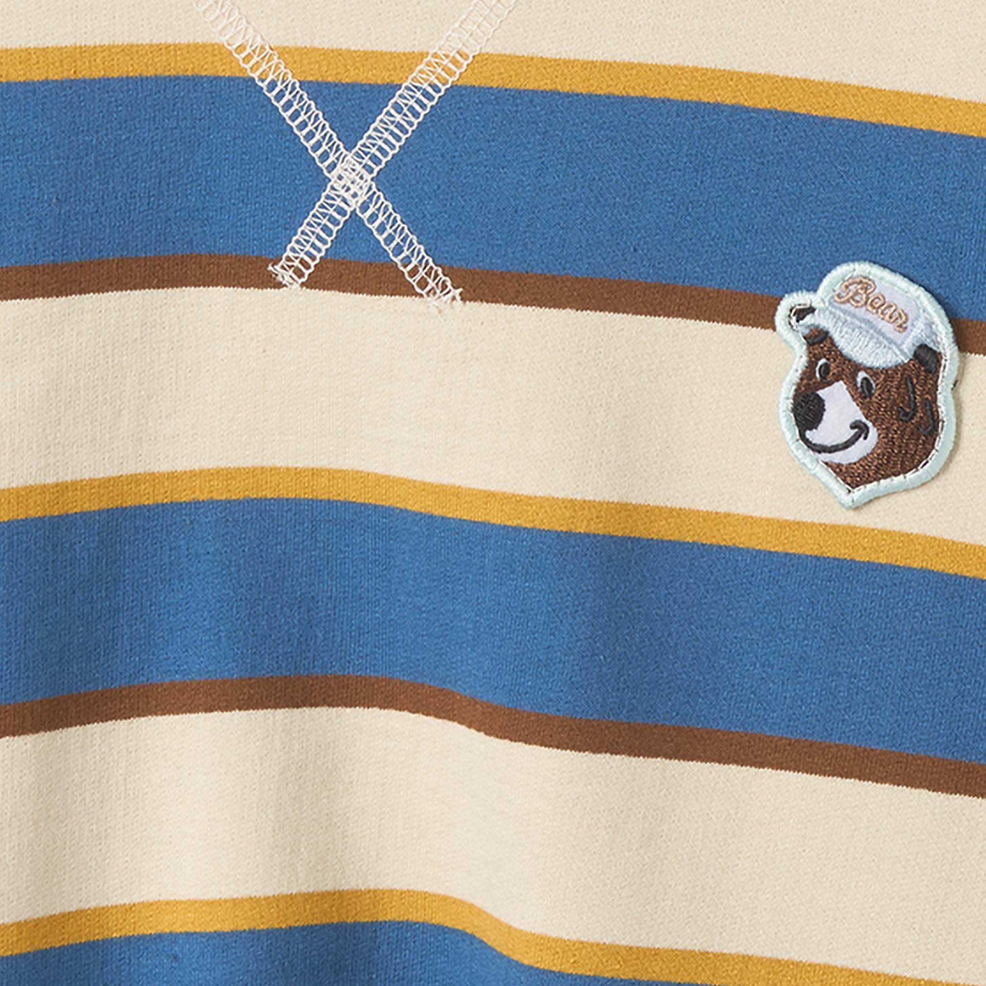 Juniors Striped Sweatshirt with Drop Sleeves-boys-clothing-sweatshirts-image-4
