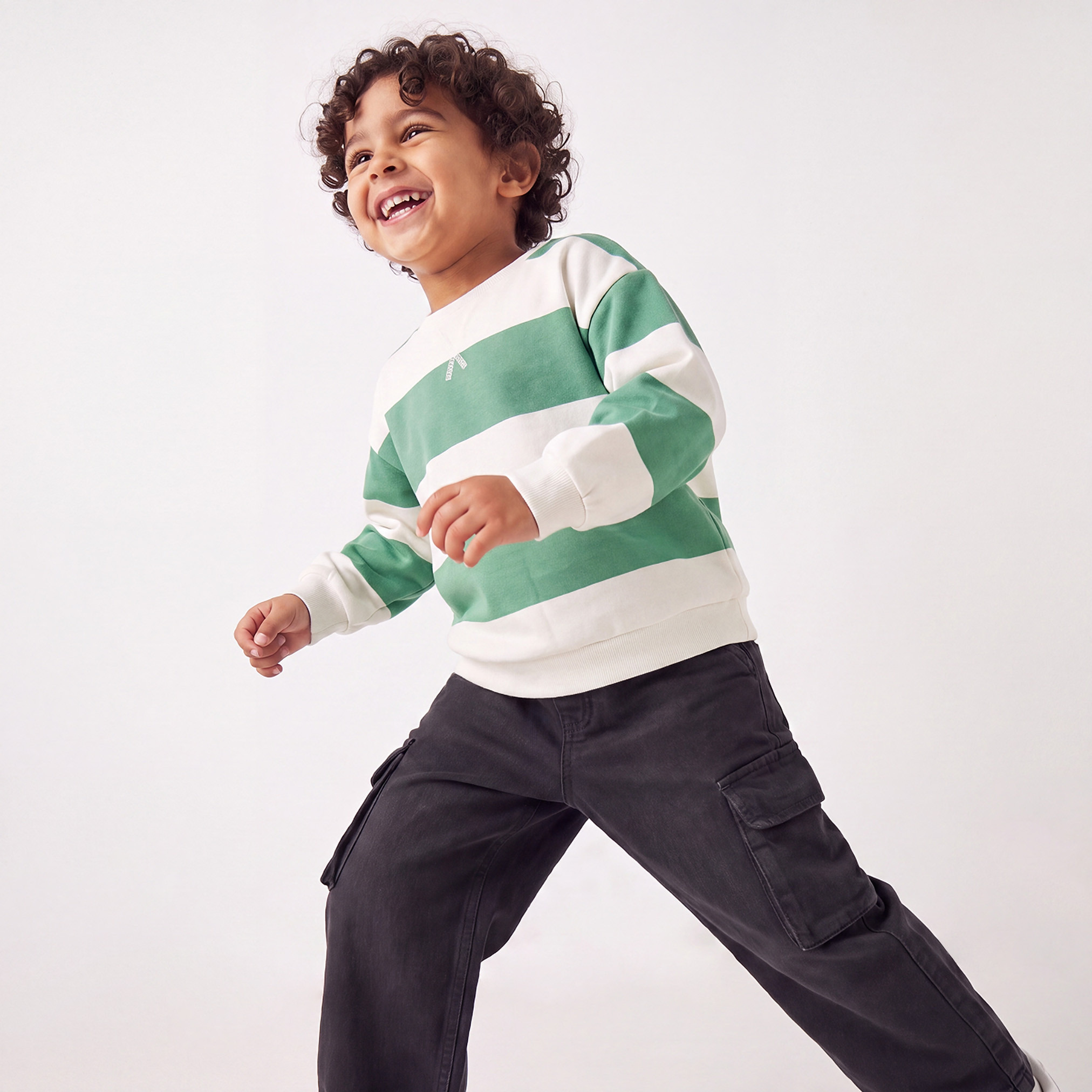 Juniors Striped Sweatshirt with Long Sleeves-baby-boys-clothing-winterwear-sweatshirts-image-4