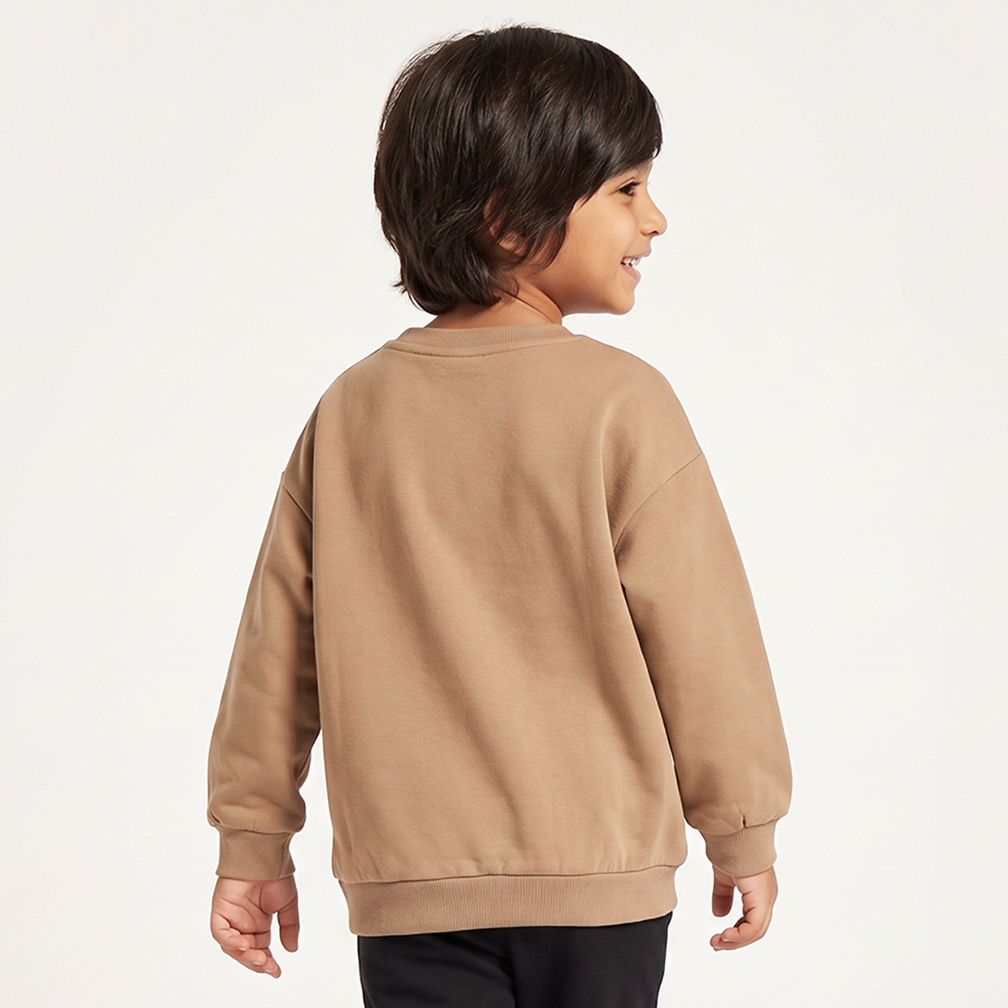 Juniors Arctic Print Sweatshirt with Long Sleeves-baby-boys-clothing-winterwear-sweatshirts-image-2