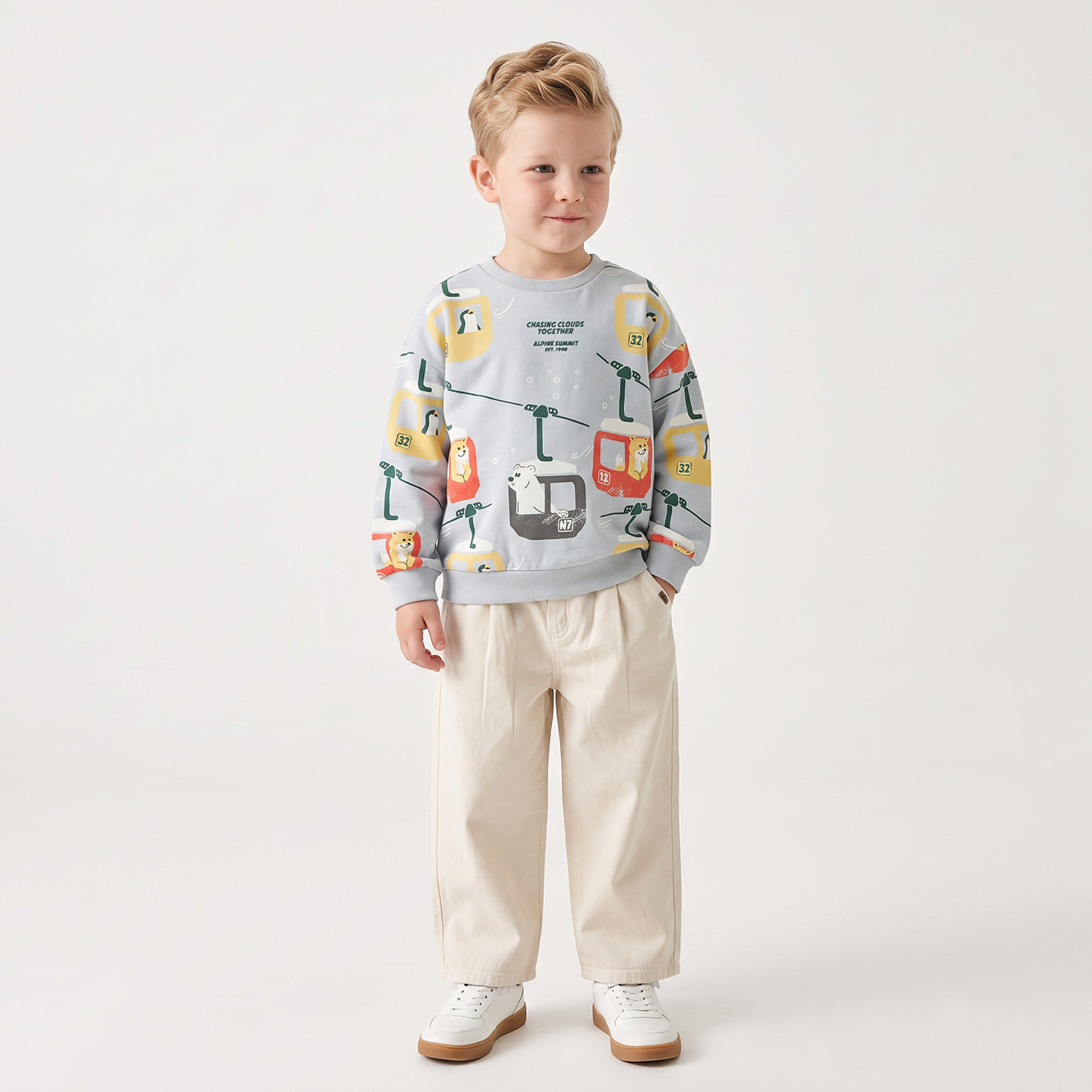 Juniors Alpine Print Sweatshirt with Long Sleeves-baby-boys-clothing-winterwear-sweatshirts-image-3