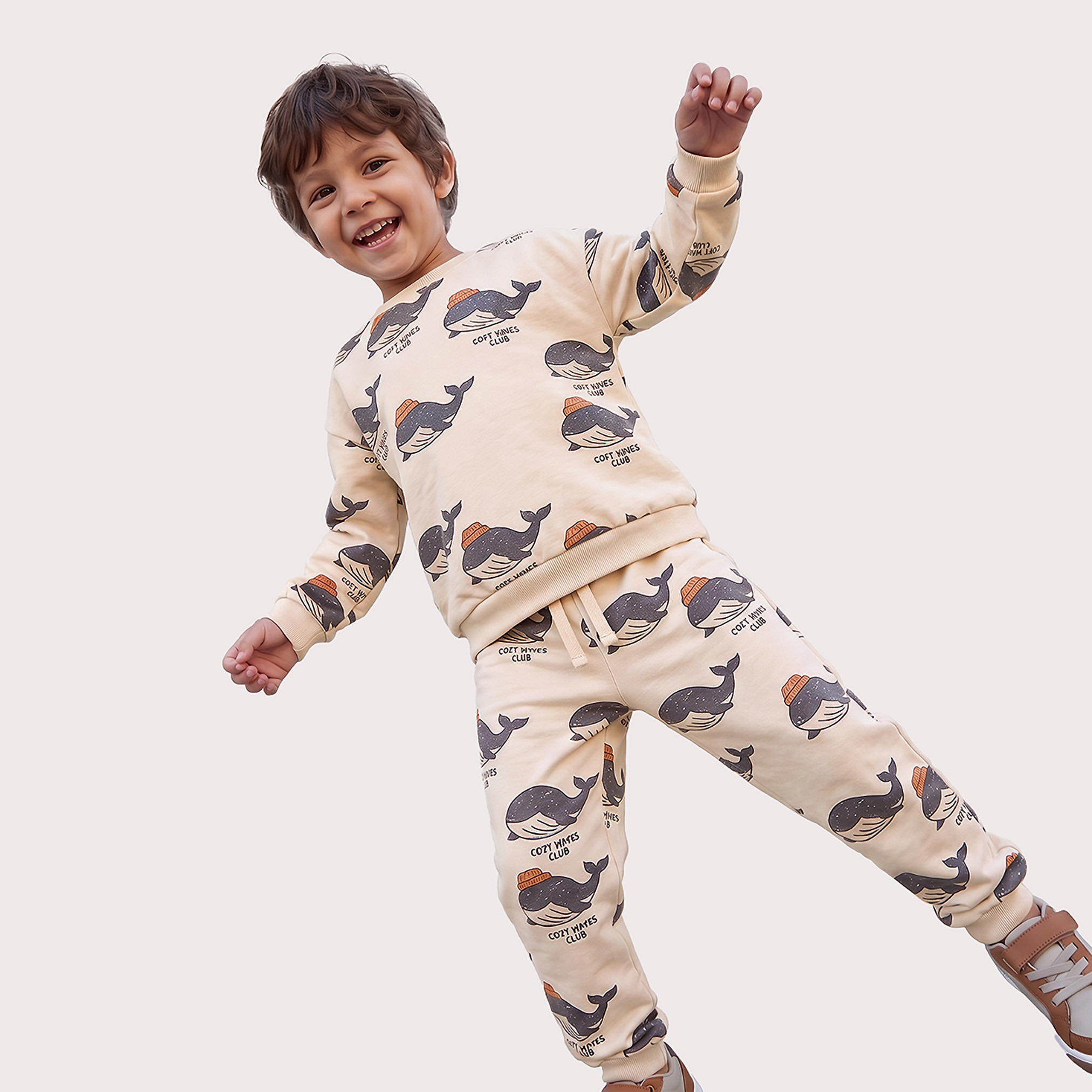 Juniors Whale Print Sweatshirt with Long Sleeves-baby-boys-clothing-winterwear-sweatshirts-image-5