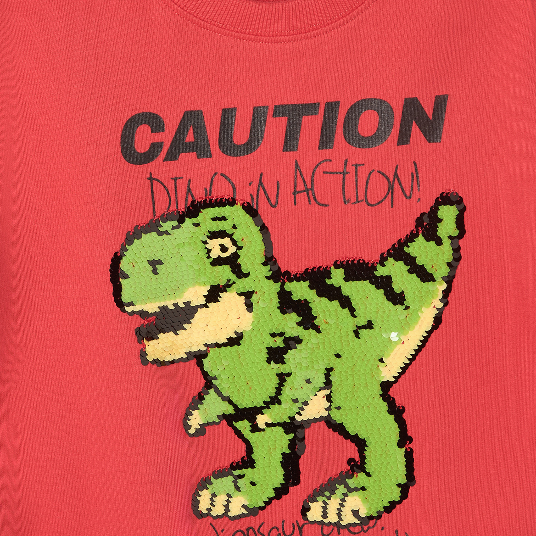 Juniors Dinosaur Embellished Sweatshirt with Long Sleeves-baby-boys-clothing-winterwear-sweatshirts-image-4