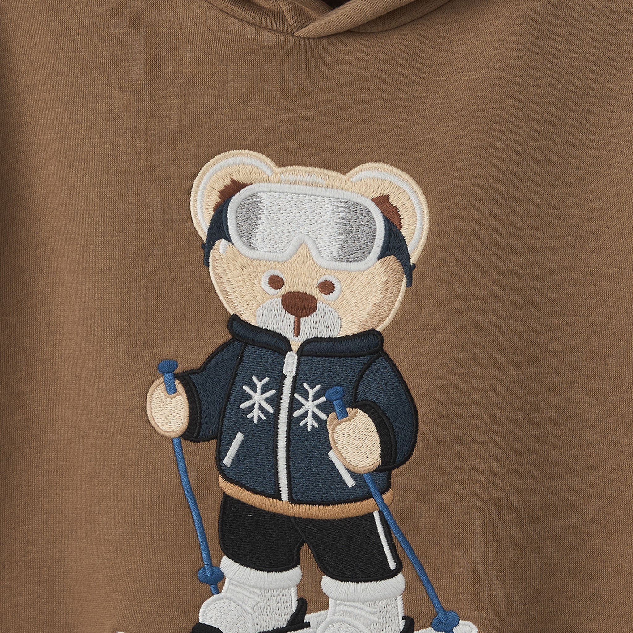 Juniors Skiing Bear Embroidery Hooded Sweatshirt with Long Sleeves-boys-clothing-winterwear-sweatshirts-image-4