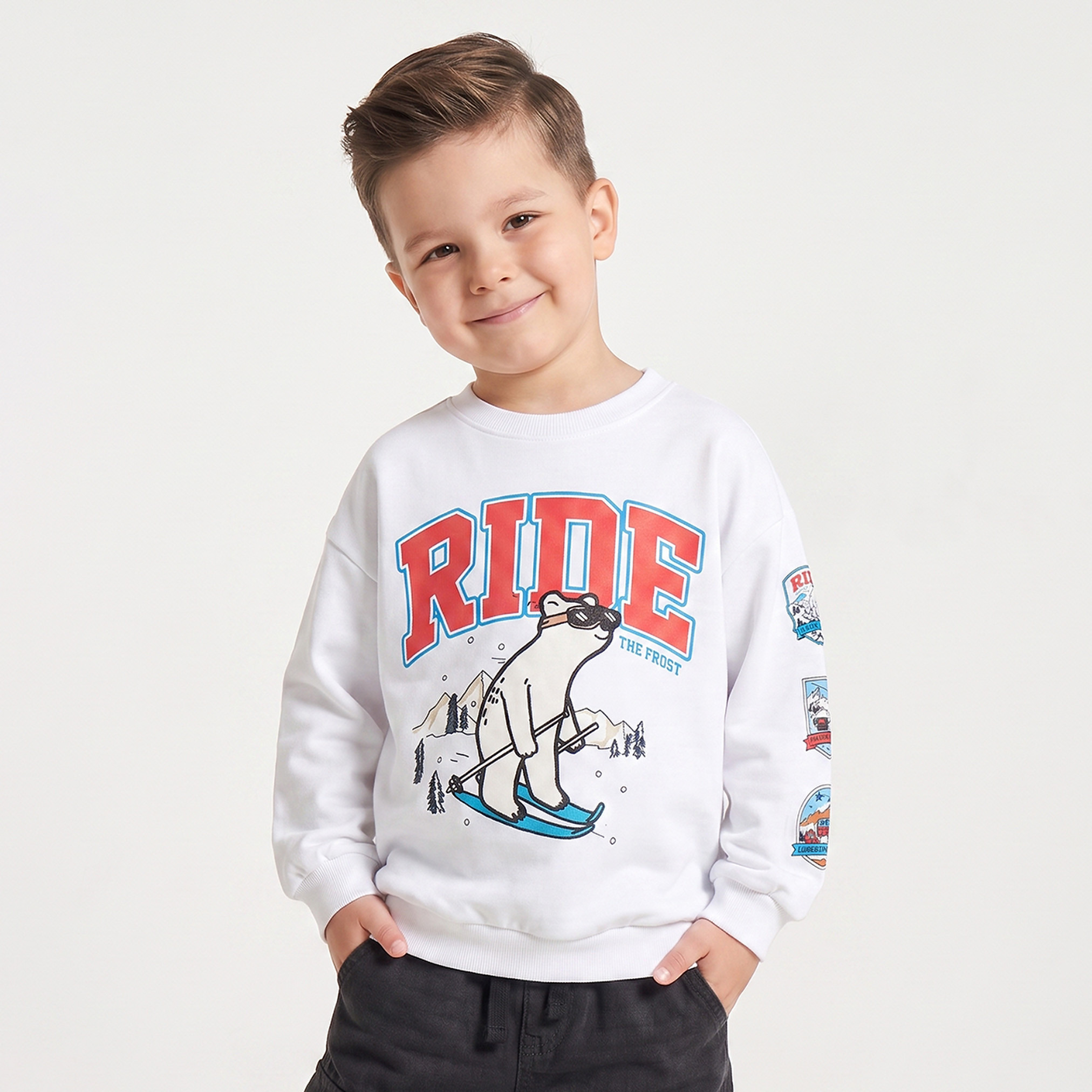 سويت شيرت بأكمام طويلة وطبعات من جونيورز-baby-boys-clothing-winterwear-sweatshirts-image-1