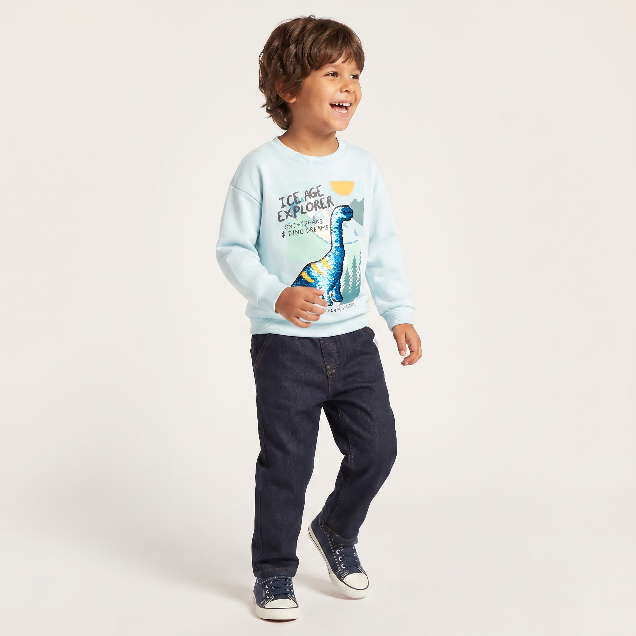 Juniors Dinosaur Embellished Sweatshirt with Long Sleeves-baby-boys-clothing-winterwear-sweatshirts-image-5