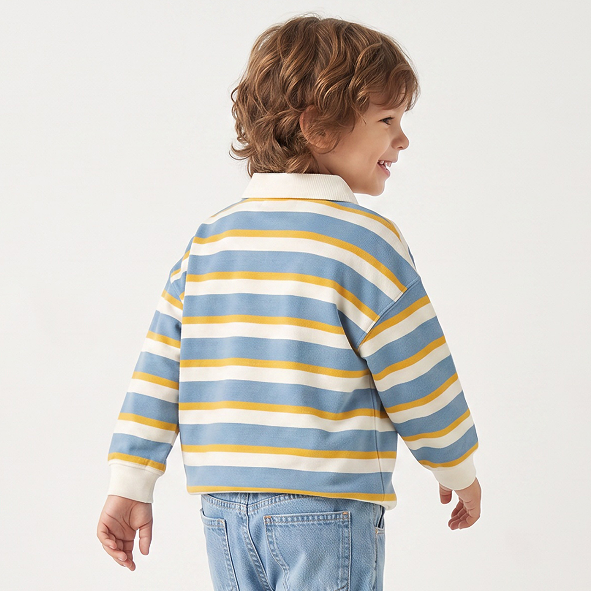 Juniors Striped Sweatshirt with Stripes Detail-baby-boys-clothing-winterwear-sweatshirts-image-3