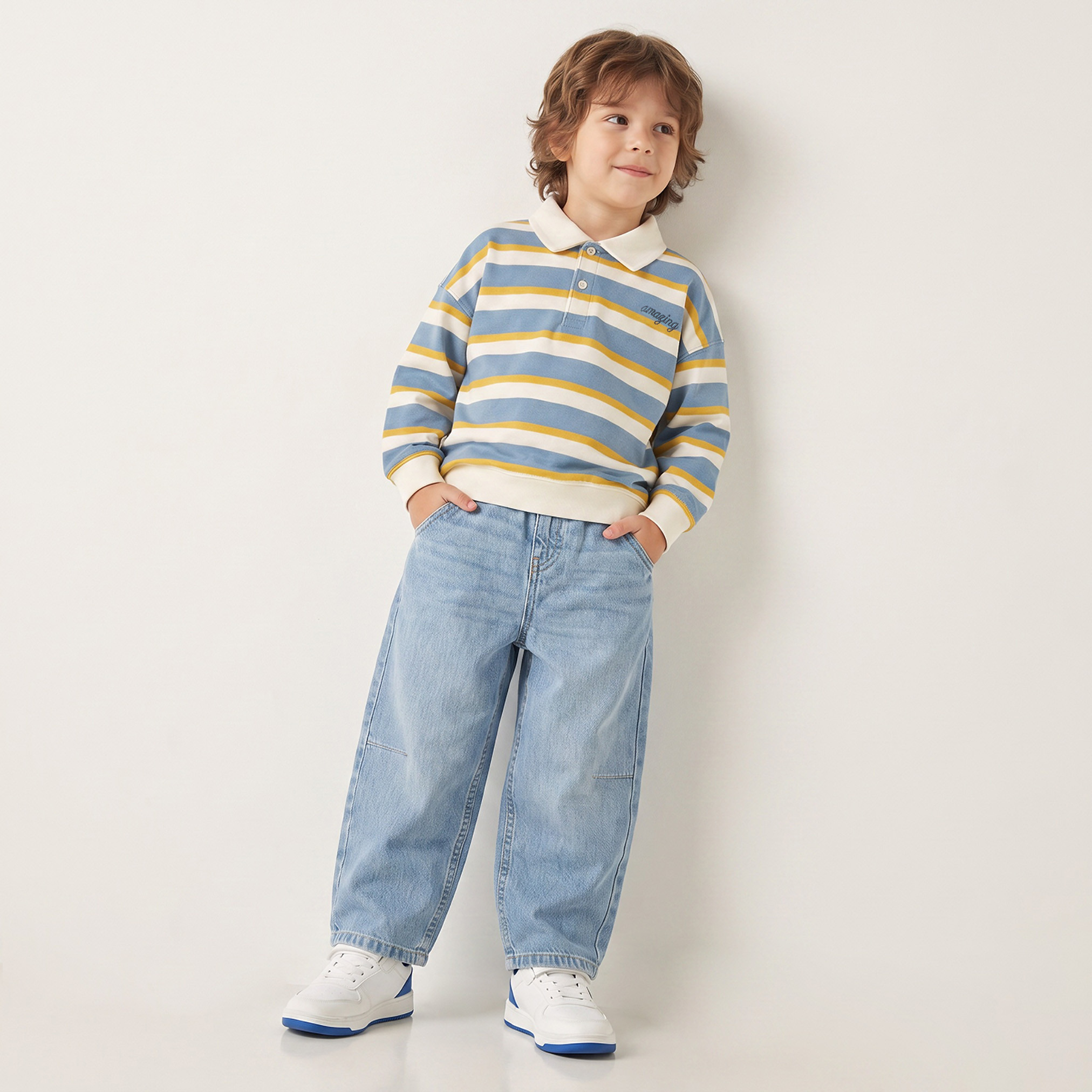 Juniors Striped Sweatshirt with Stripes Detail-baby-boys-clothing-winterwear-sweatshirts-image-5
