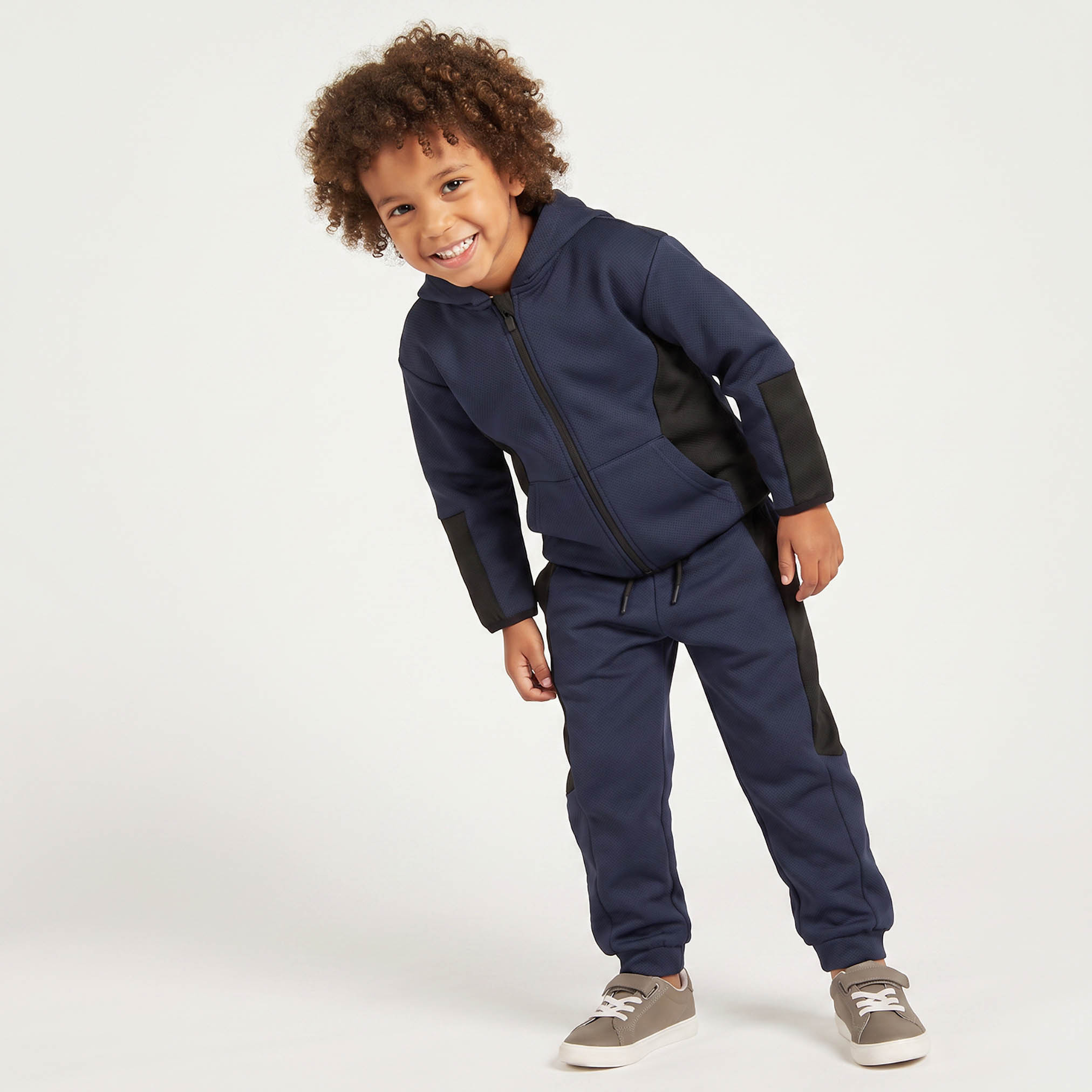 Juniors Hooded Neck Long Sleeves Jacket and Joggers Set with Kangaroo Pocket-boys-clothing-setsandcoords-image-7