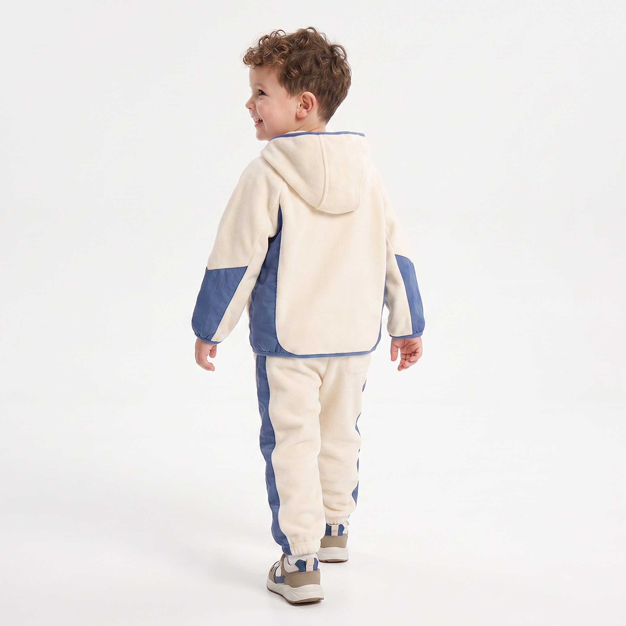 Juniors Hooded Long Sleeves Sweatshirt and Joggers Set with Colourblock Design-baby-boys-clothing-schoolwear-sets-image-4