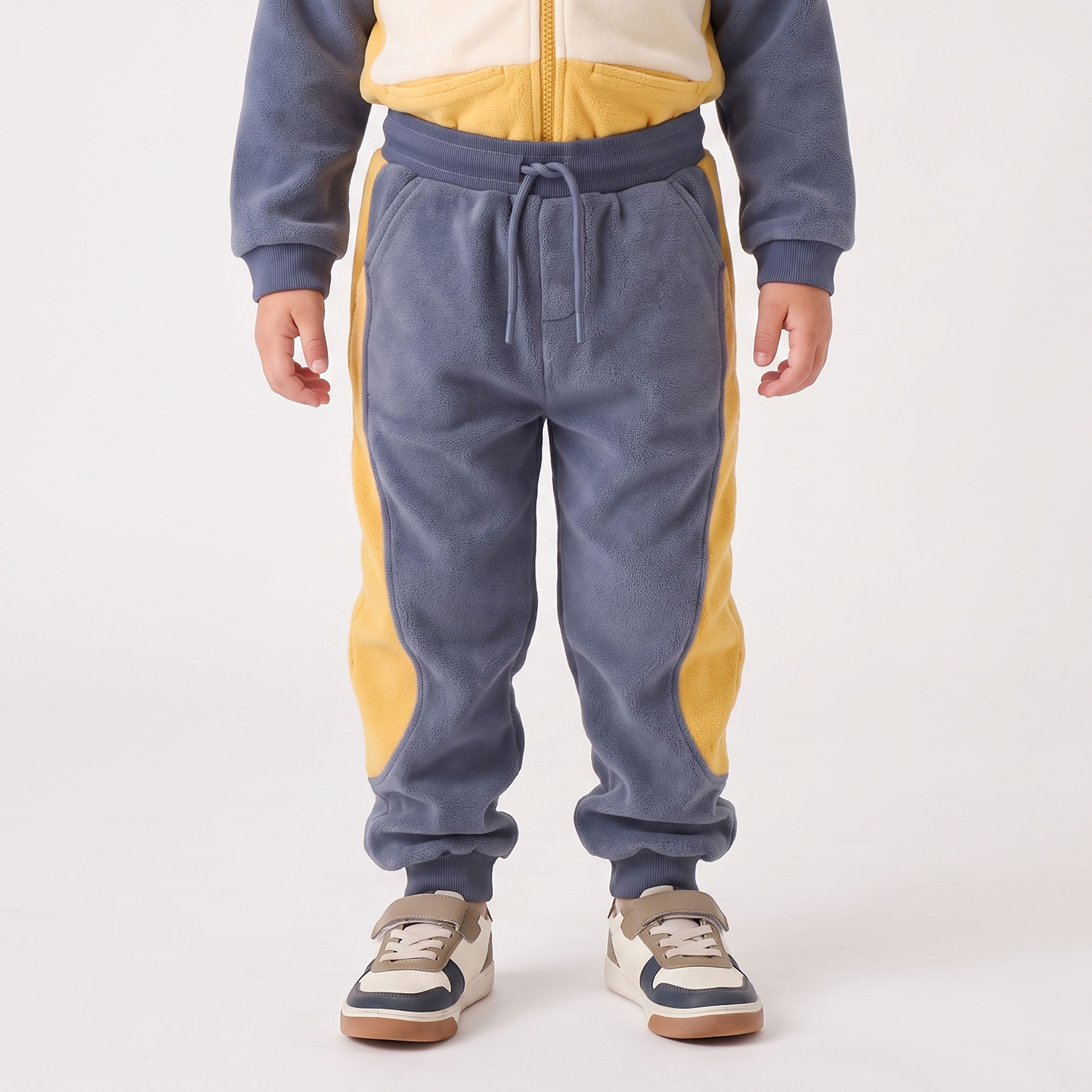 Juniors High Neck Long Sleeves Jacket and Joggers Set with Colourblock Design-boys-clothing-setsandcoords-image-3