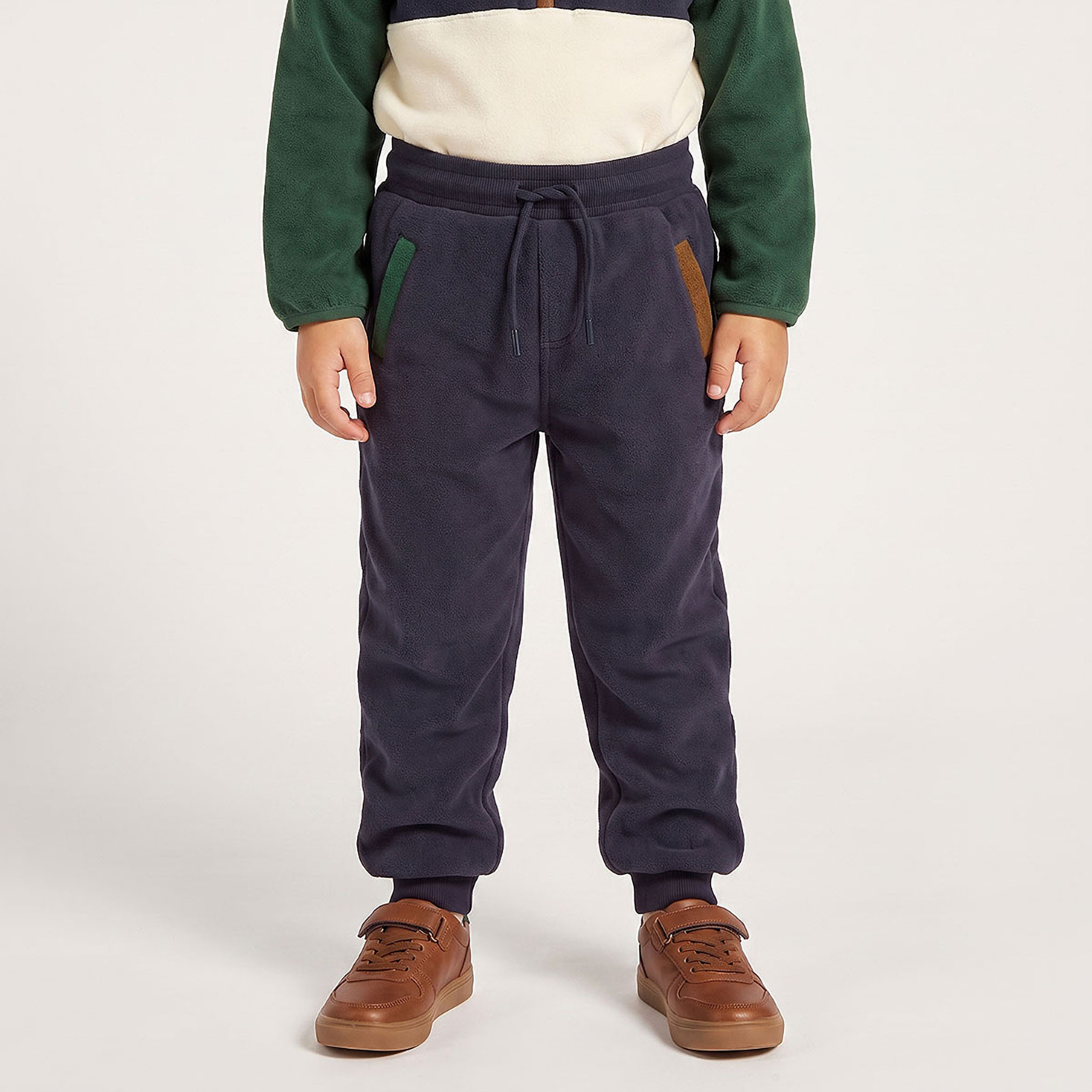 Juniors High Neck Long Sleeves Sweatshirt and Joggers Set with Colourblock Panel-boys-clothing-setsandcoords-image-4