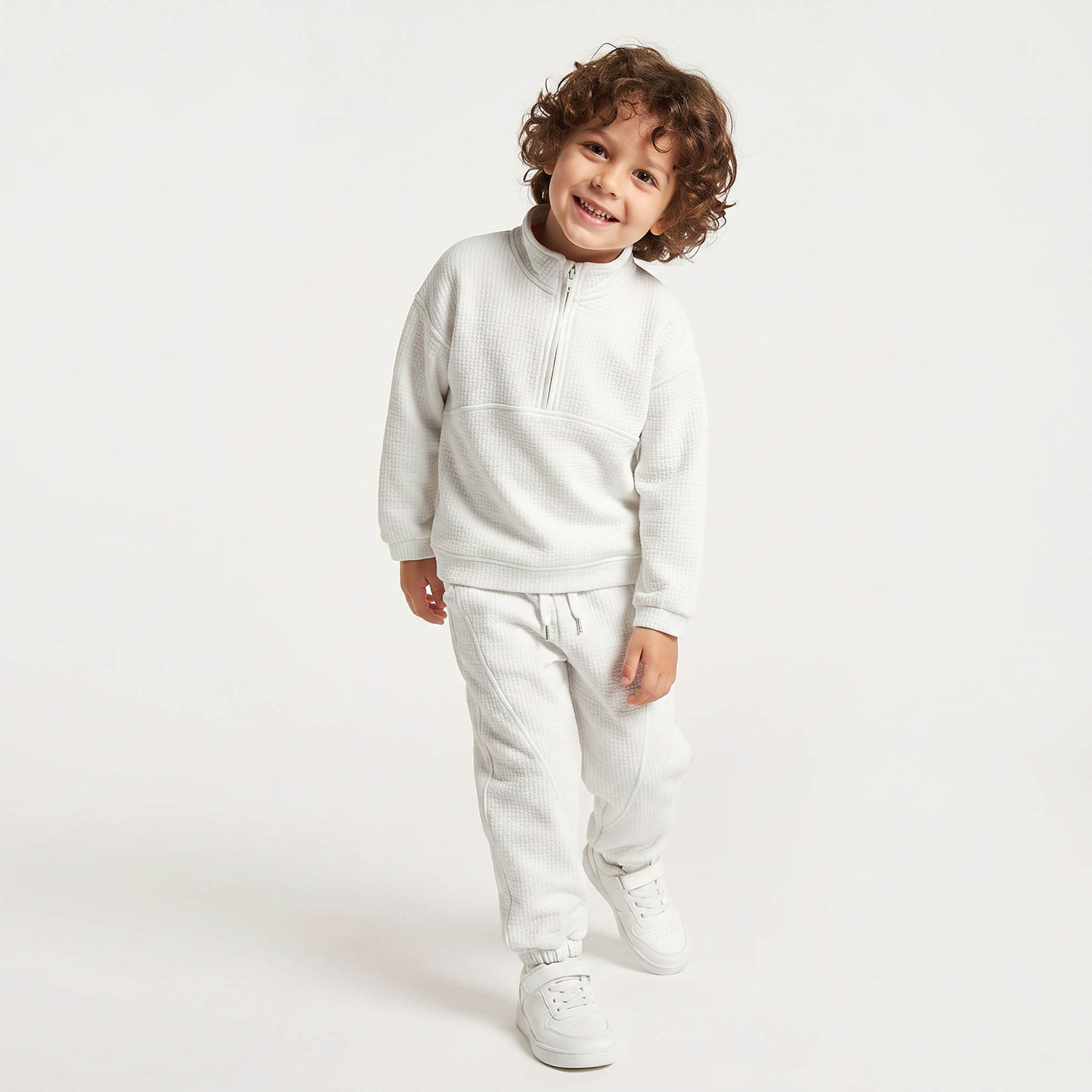 Juniors High Neck Long Sleeves Sweatshirt and Joggers Set with Waffle Textured-boys-clothing-setsandcoords-image-7