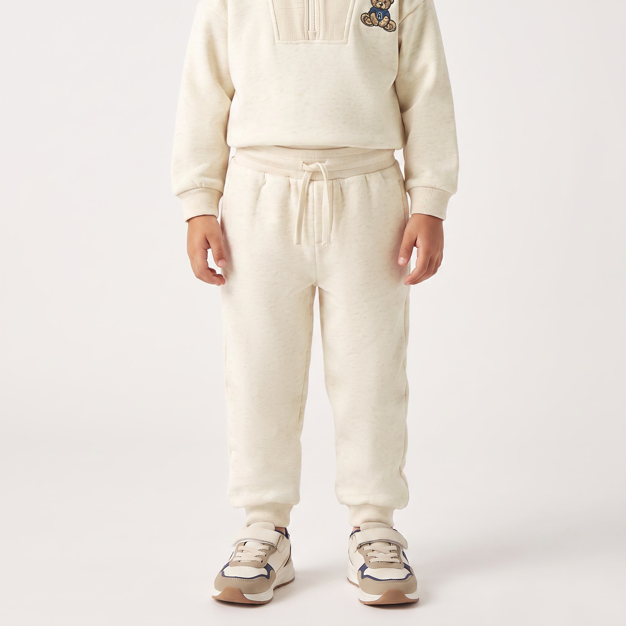 Juniors Collared Long Sleeves Sweatshirt and Joggers Set with Bear Embroidery-boys-clothing-setsandcoords-image-6