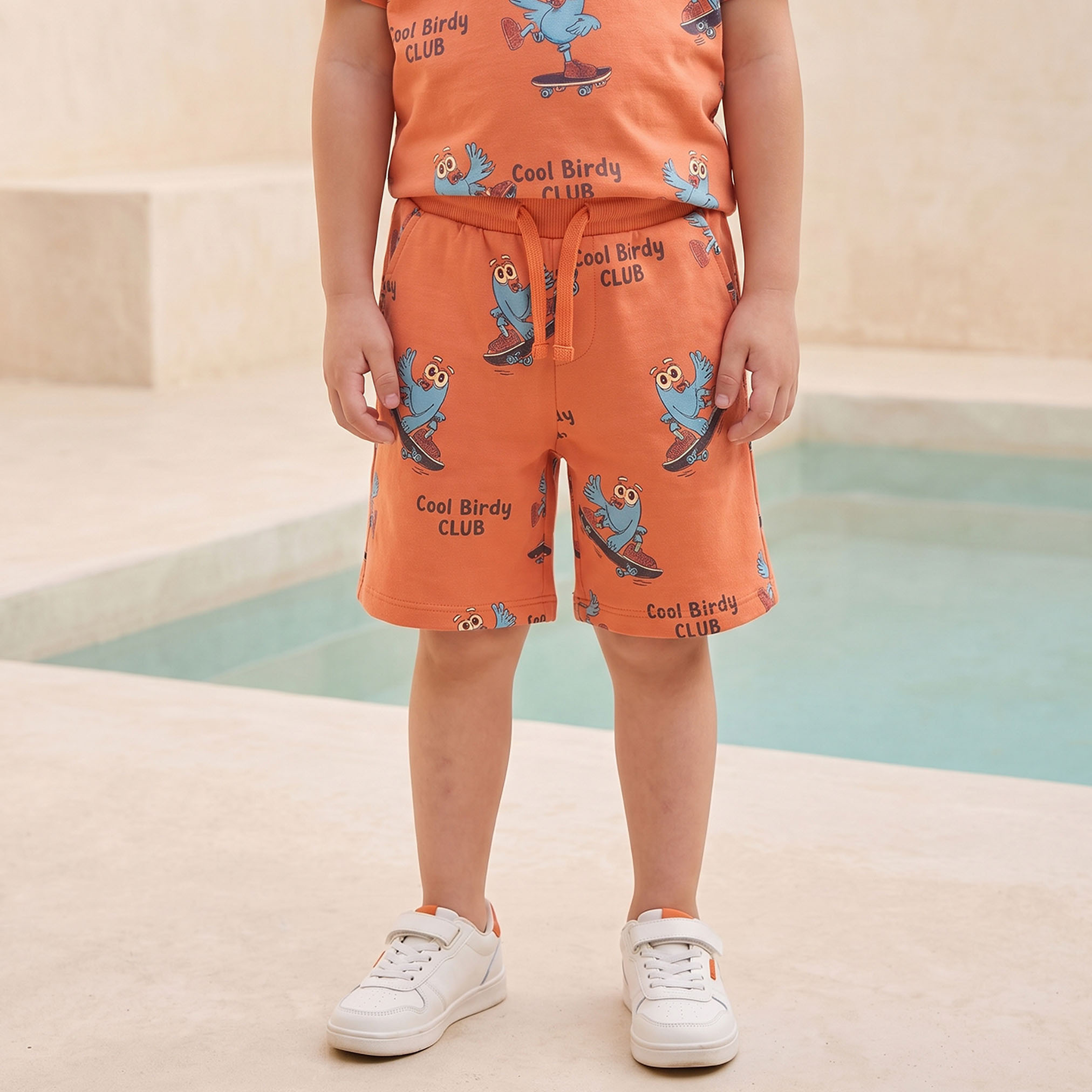 Juniors Crew Neck Short Sleeves T-shirt and Shorts Set with Graphic Print-boys-clothing-setsandcoords-image-3