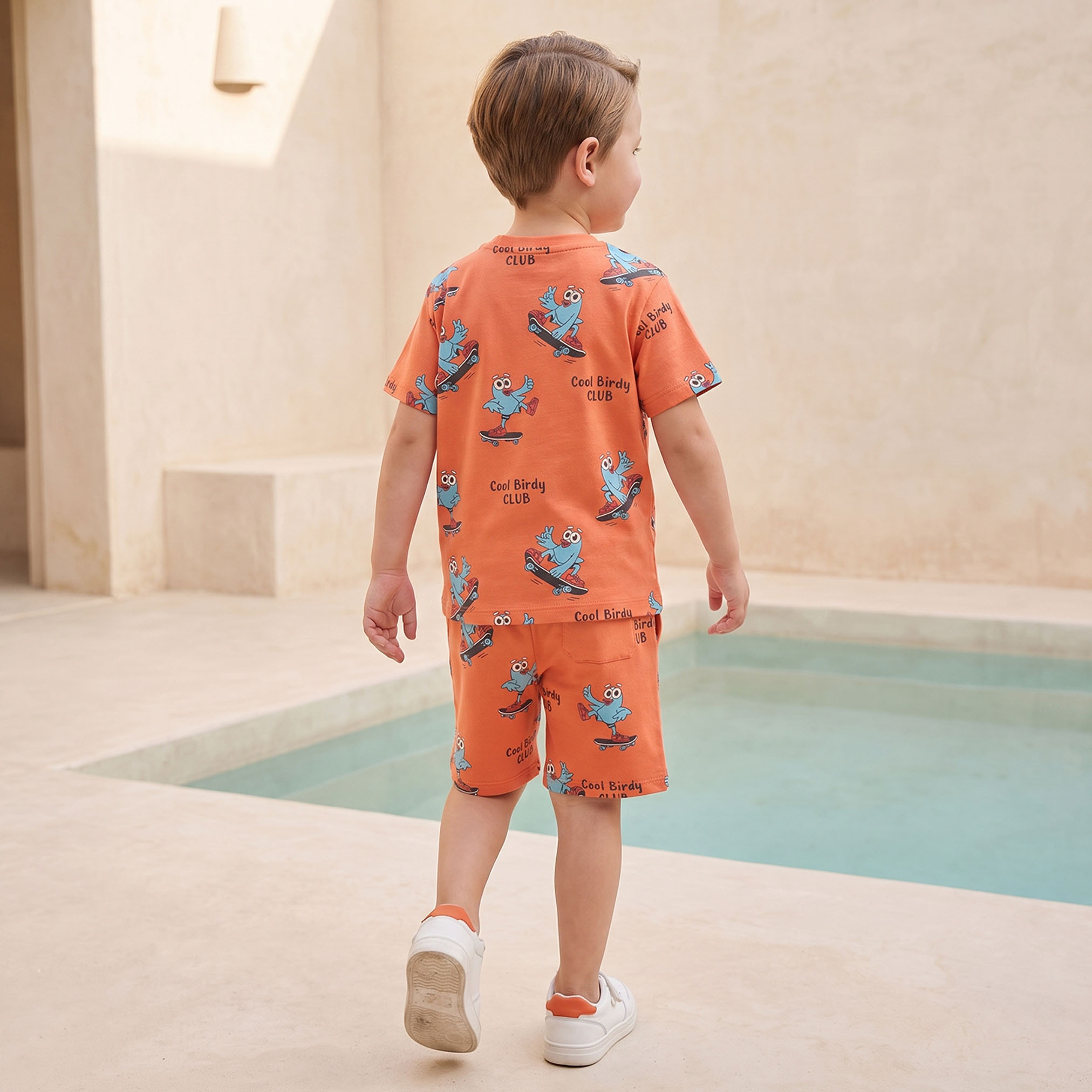 Juniors Crew Neck Short Sleeves T-shirt and Shorts Set with Graphic Print-boys-clothing-setsandcoords-image-4