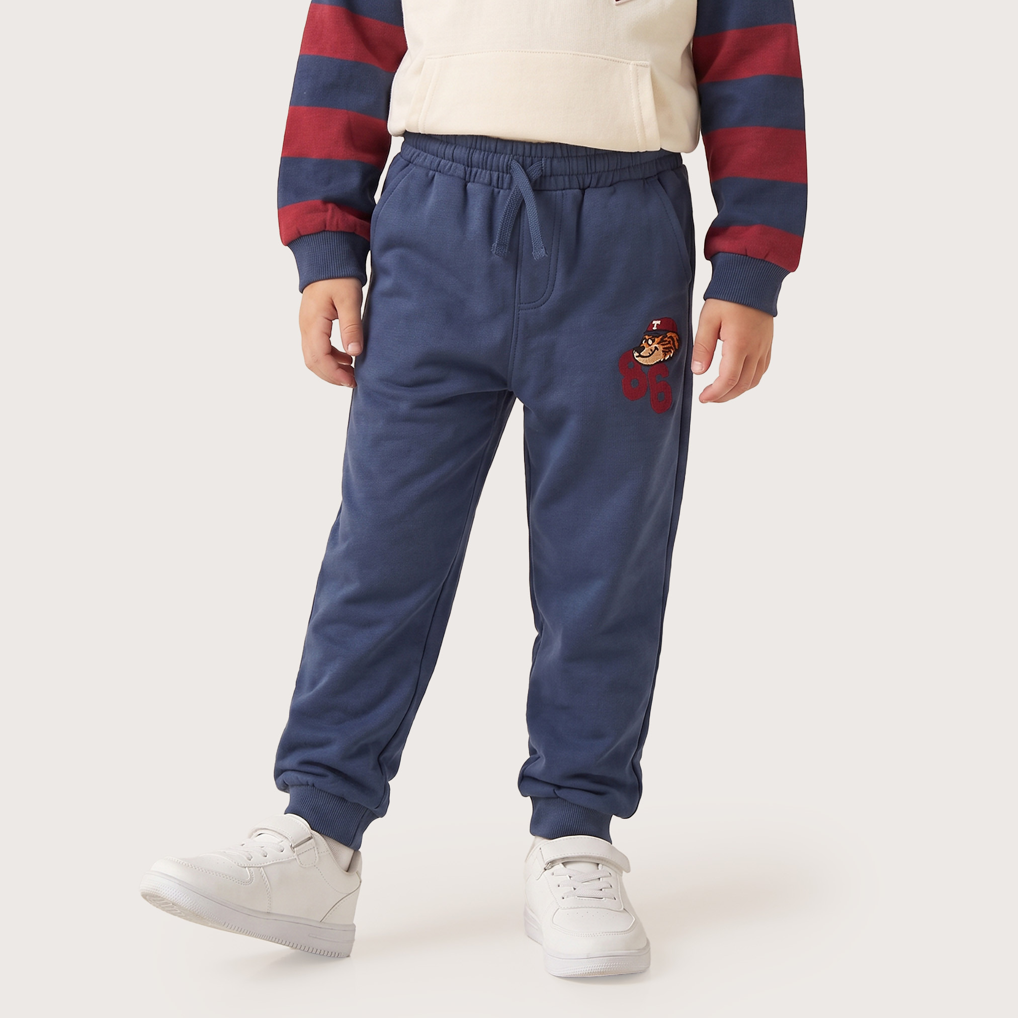 Juniors Hooded Long Sleeves Sweatshirt and Joggers Set with Stripes-boys-clothing-setsandcoords-image-3
