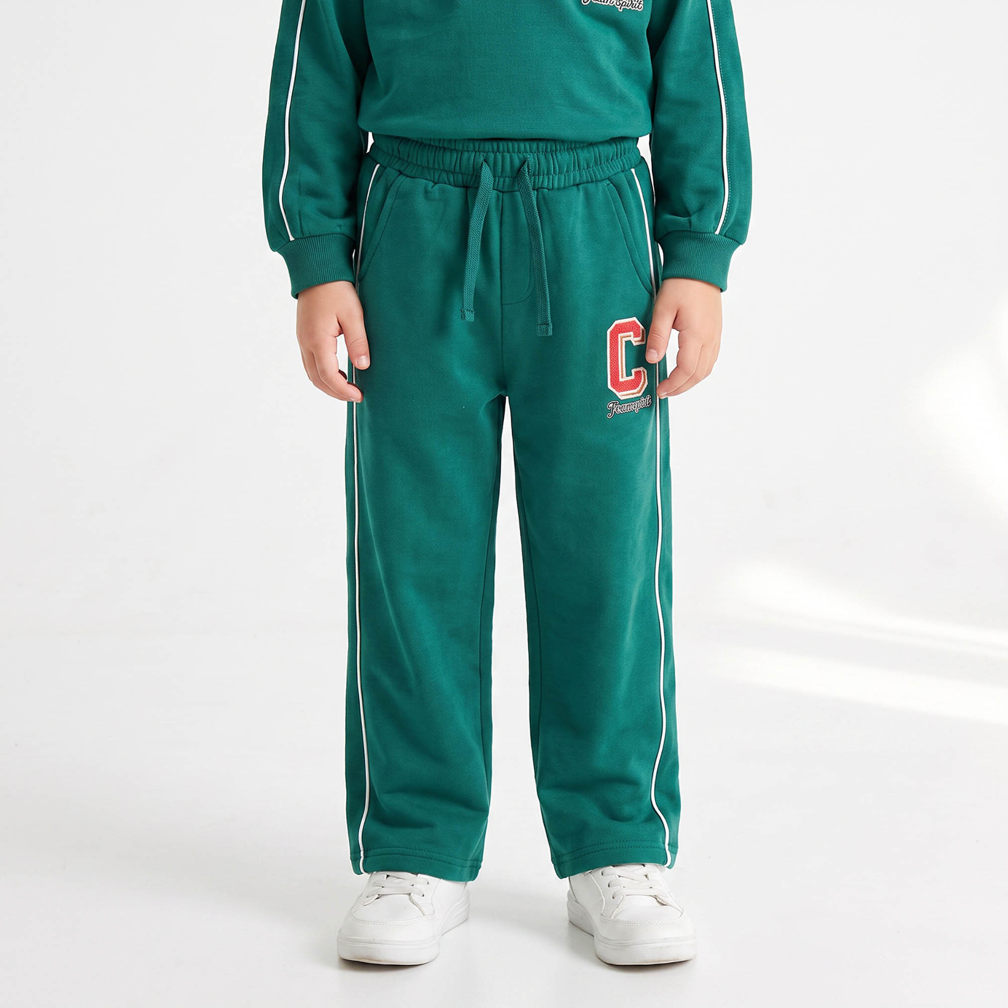 Juniors Collared Long Sleeves Sweatshirt and Track Pants Set with Drawstring Closure-boys-clothing-setsandcoords-image-3