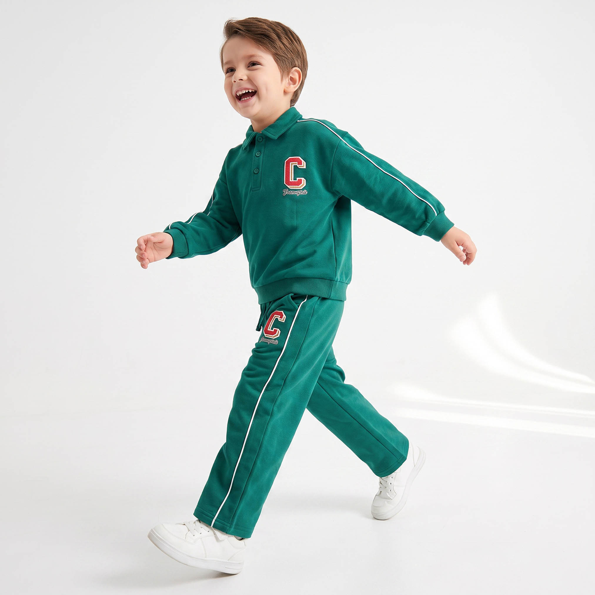 Juniors Collared Long Sleeves Sweatshirt and Track Pants Set with Drawstring Closure-boys-clothing-setsandcoords-image-7