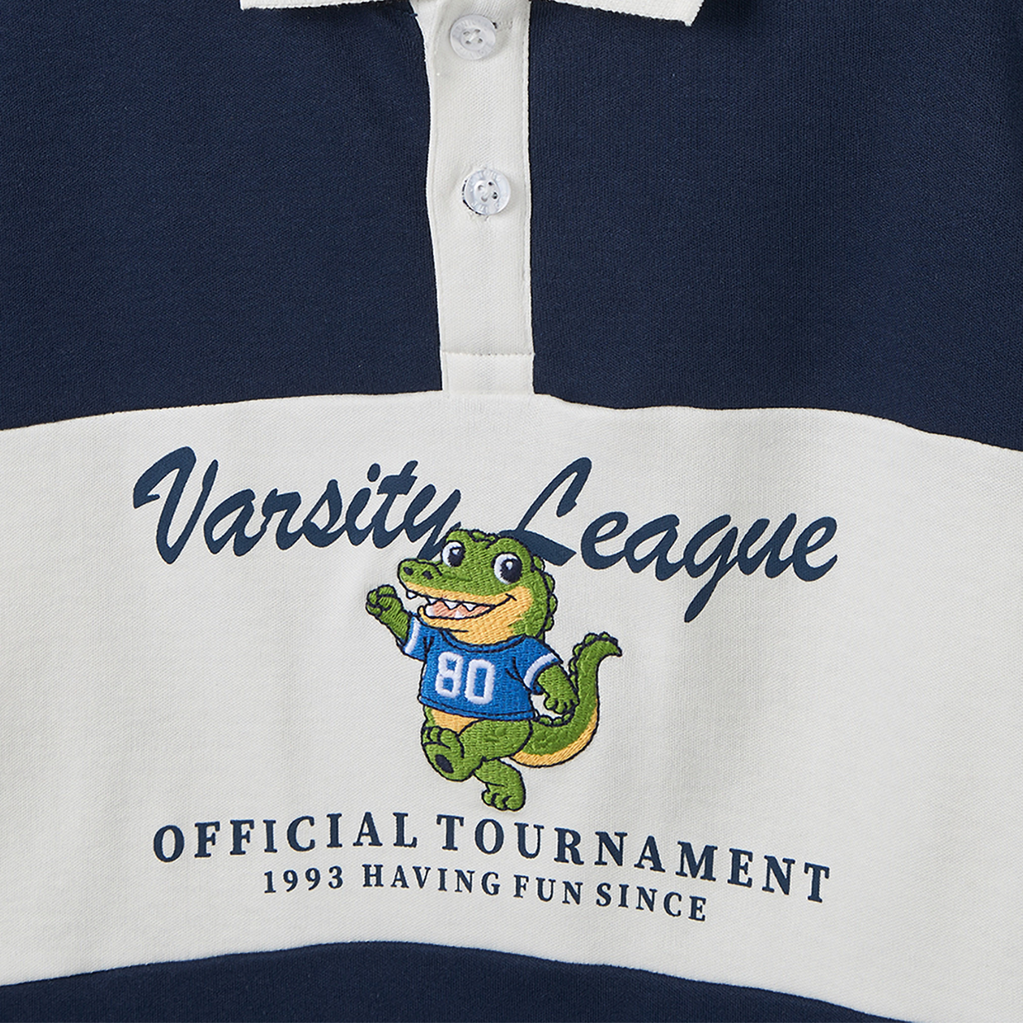 Juniors Collared Short Sleeves T-shirt and Shorts Set with Varsity Print-boys-clothing-setsandcoords-image-5