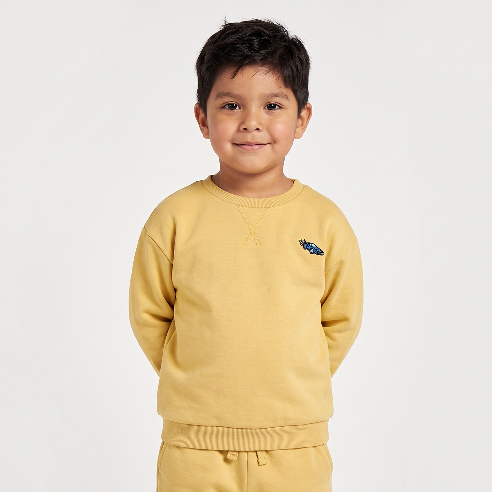 Juniors Crew Neck Long Sleeves Sweatshirt and Joggers Set with Drawstring Closure-boys-clothing-setsandcoords-image-2