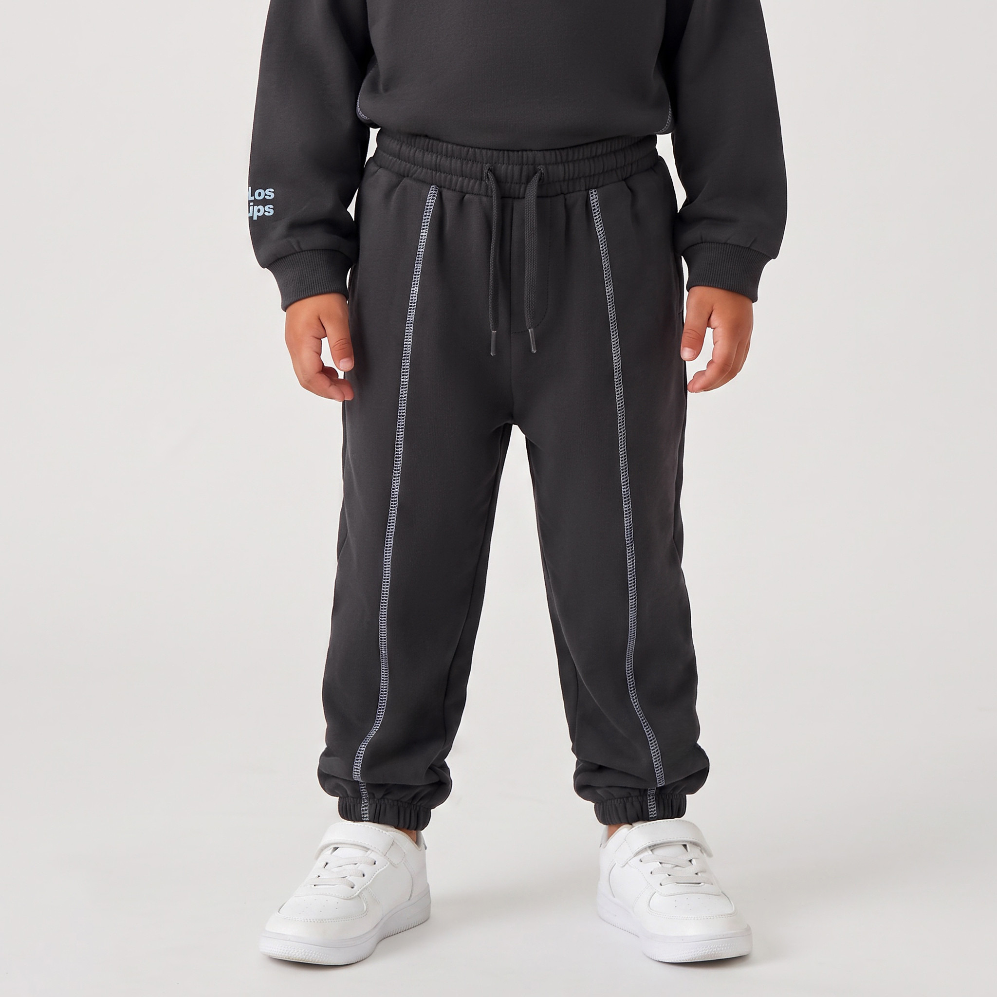 Juniors Crew Neck Long Sleeves Sweatshirt and Joggers Set  with Typography Print-boys-clothing-setsandcoords-image-3