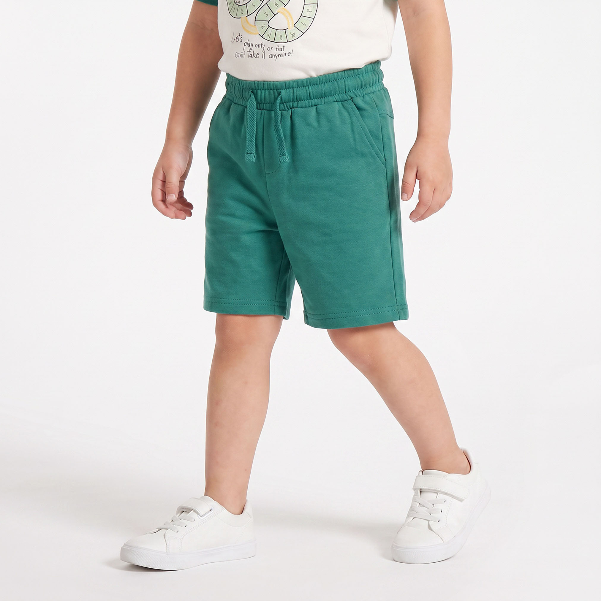 Juniors Crew Neck Short Sleeves T-shirt and Shorts Set with Graphic Print-boys-clothing-setsandcoords-image-3