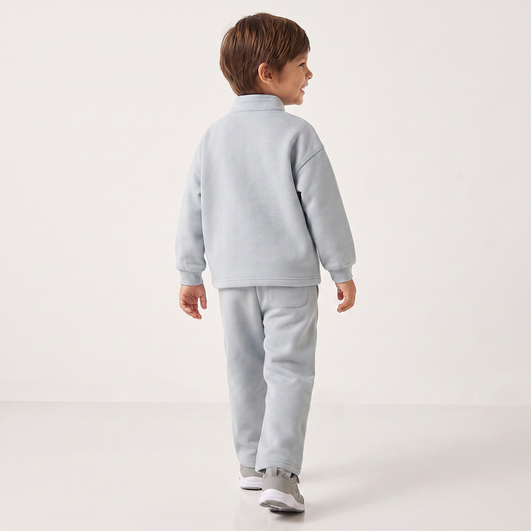 Juniors High Neck Long Sleeves Sweatshirt and Track Pants Set with Penguin Embroidery-boys-clothing-setsandcoords-image-2