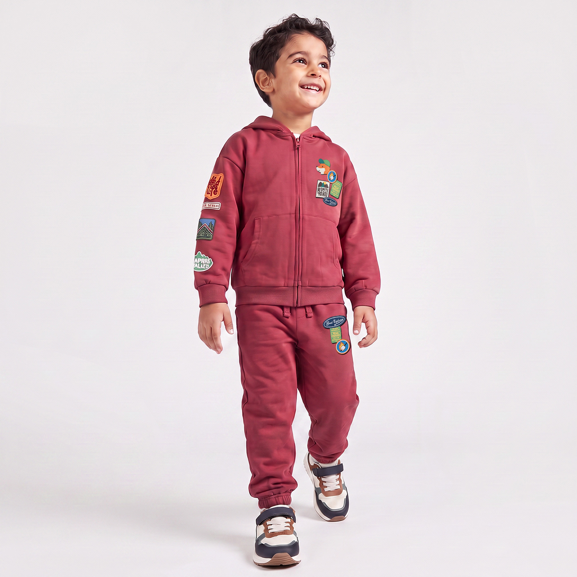 Juniors Hooded Long Sleeves Sweatshirt and Joggers Set with Applique Detail-boys-clothing-setsandcoords-image-7